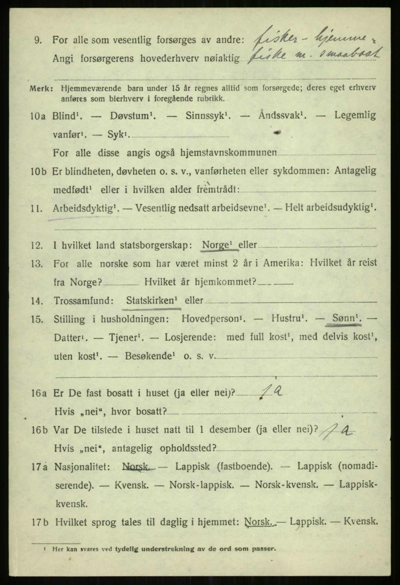 SATØ, 1920 census for Karlsøy, 1920, p. 5408