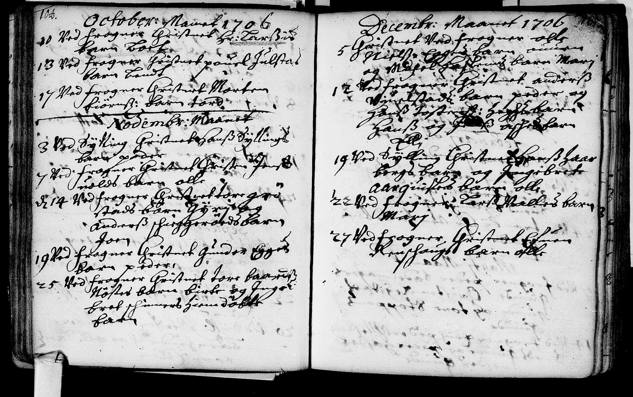 Lier kirkebøker, AV/SAKO-A-230/F/Fa/L0002: Parish register (official) no. I 2, 1701-1726, p. 104-105