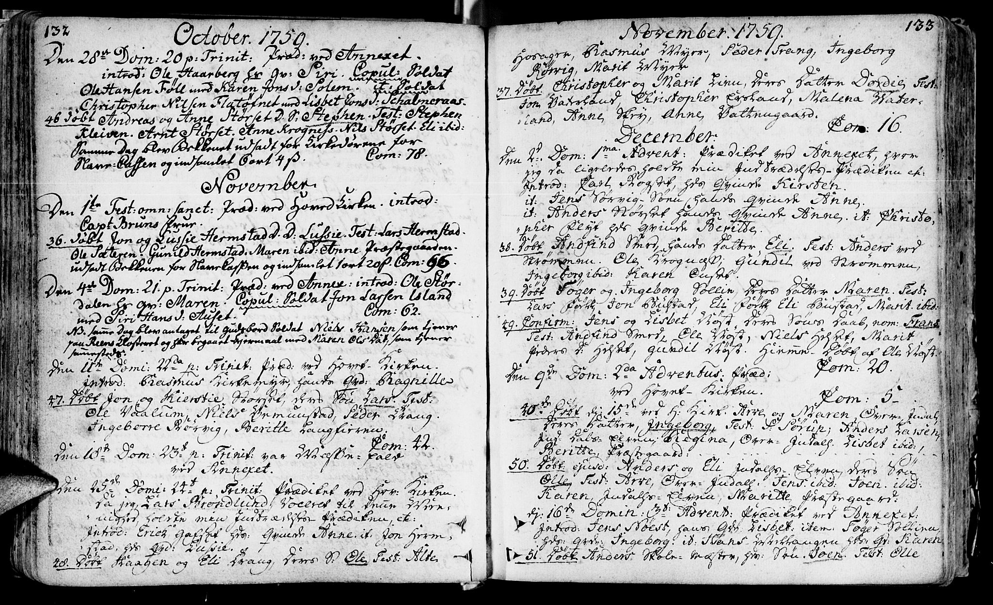 Ministerialprotokoller, klokkerbøker og fødselsregistre - Sør-Trøndelag, SAT/A-1456/646/L0605: Parish register (official) no. 646A03, 1751-1790, p. 132-133