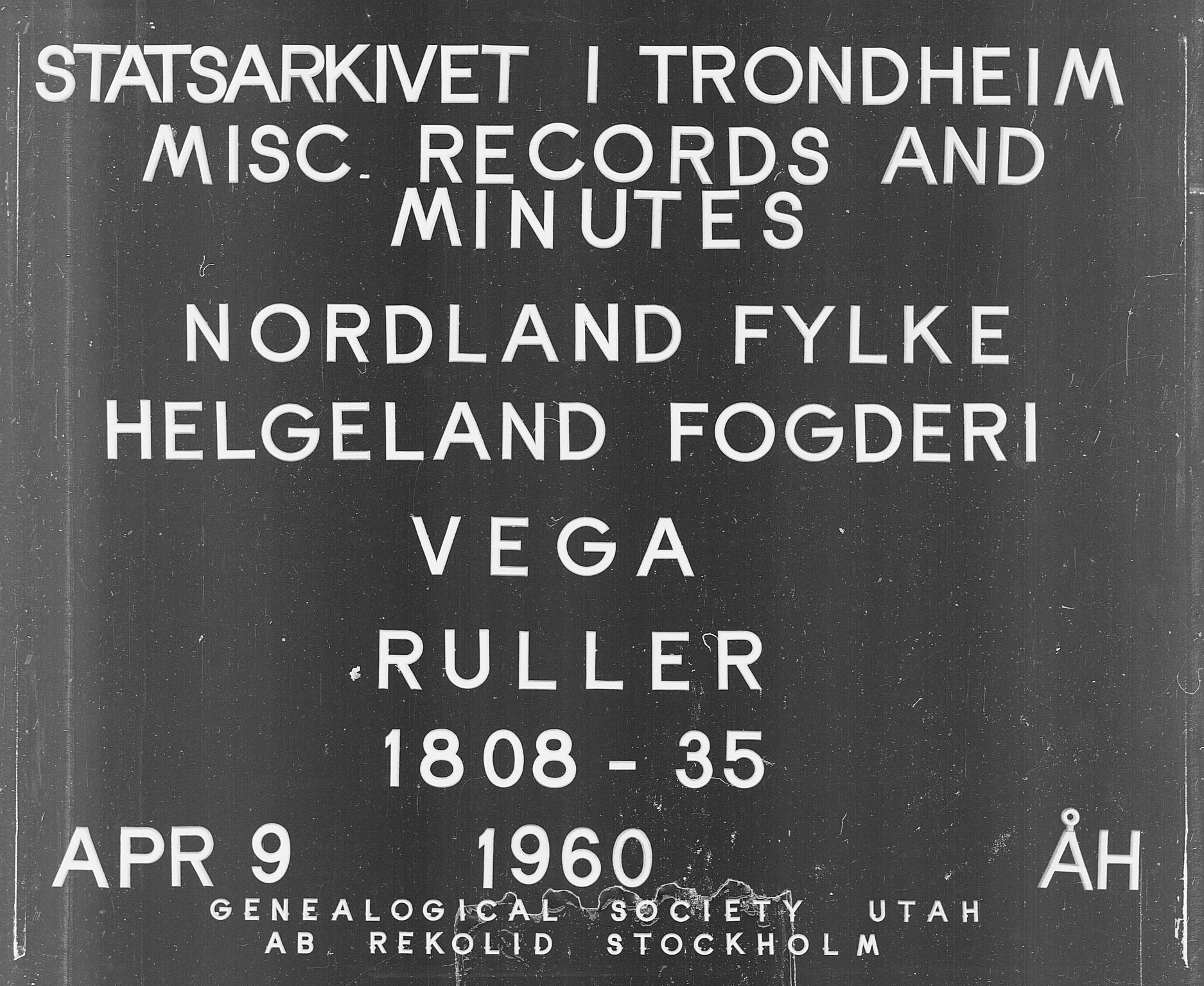 Fylkesmannen i Nordland, AV/SAT-A-0499/1.1/R/Ra/L0008: Innrulleringsmanntall for Vega, Tjøtta og Vevelstad, 1808-1835, p. 1