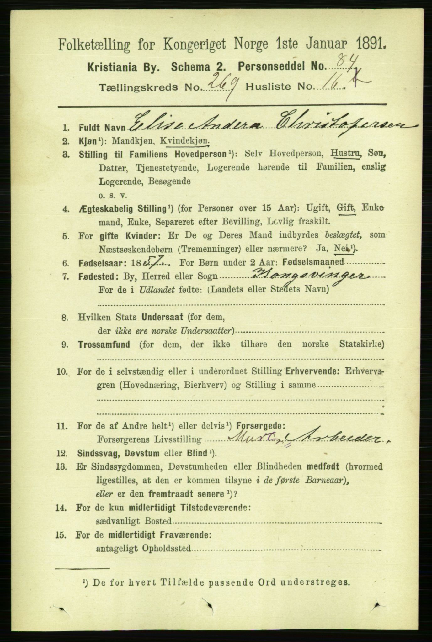 RA, 1891 census for 0301 Kristiania, 1891, p. 163437