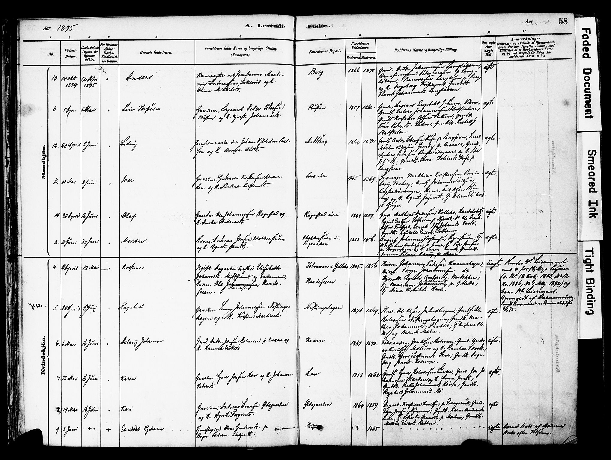 Øyer prestekontor, AV/SAH-PREST-084/H/Ha/Haa/L0008: Parish register (official) no. 8, 1878-1897, p. 58