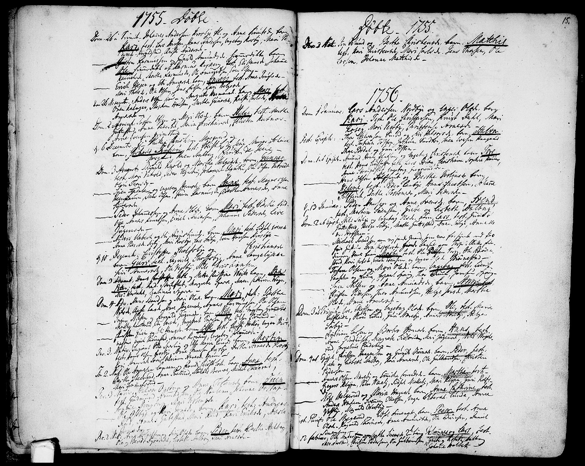 Rakkestad prestekontor Kirkebøker, SAO/A-2008/F/Fa/L0003: Parish register (official) no. I 3, 1752-1777, p. 15