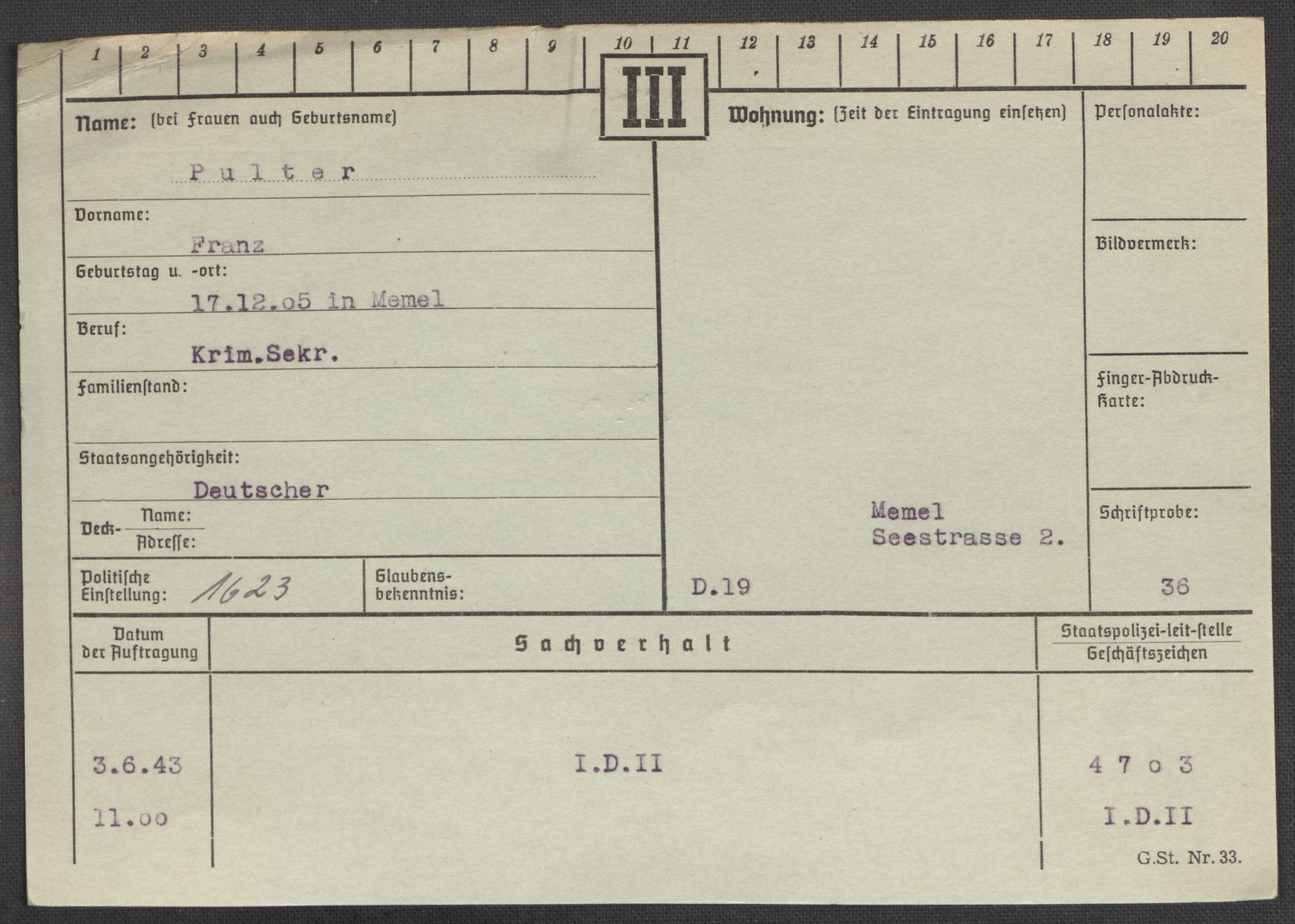 Befehlshaber der Sicherheitspolizei und des SD, AV/RA-RAFA-5969/E/Ea/Eaa/L0008: Register over norske fanger i Møllergata 19: Oelze-Ru, 1940-1945, p. 976