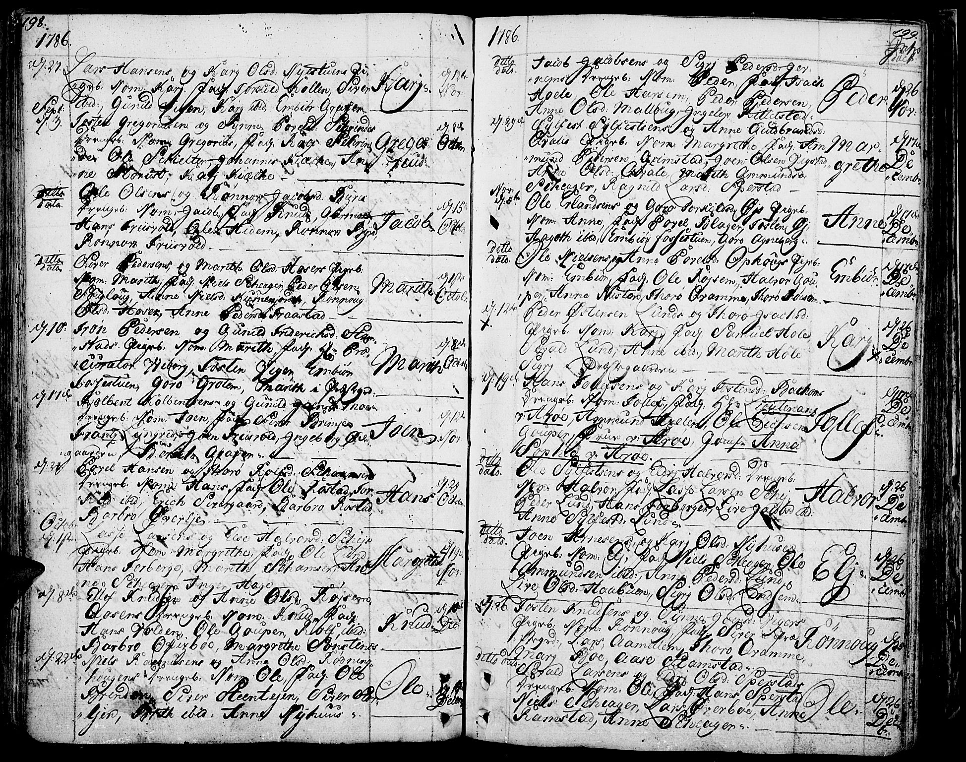 Lom prestekontor, SAH/PREST-070/K/L0002: Parish register (official) no. 2, 1749-1801, p. 198-199