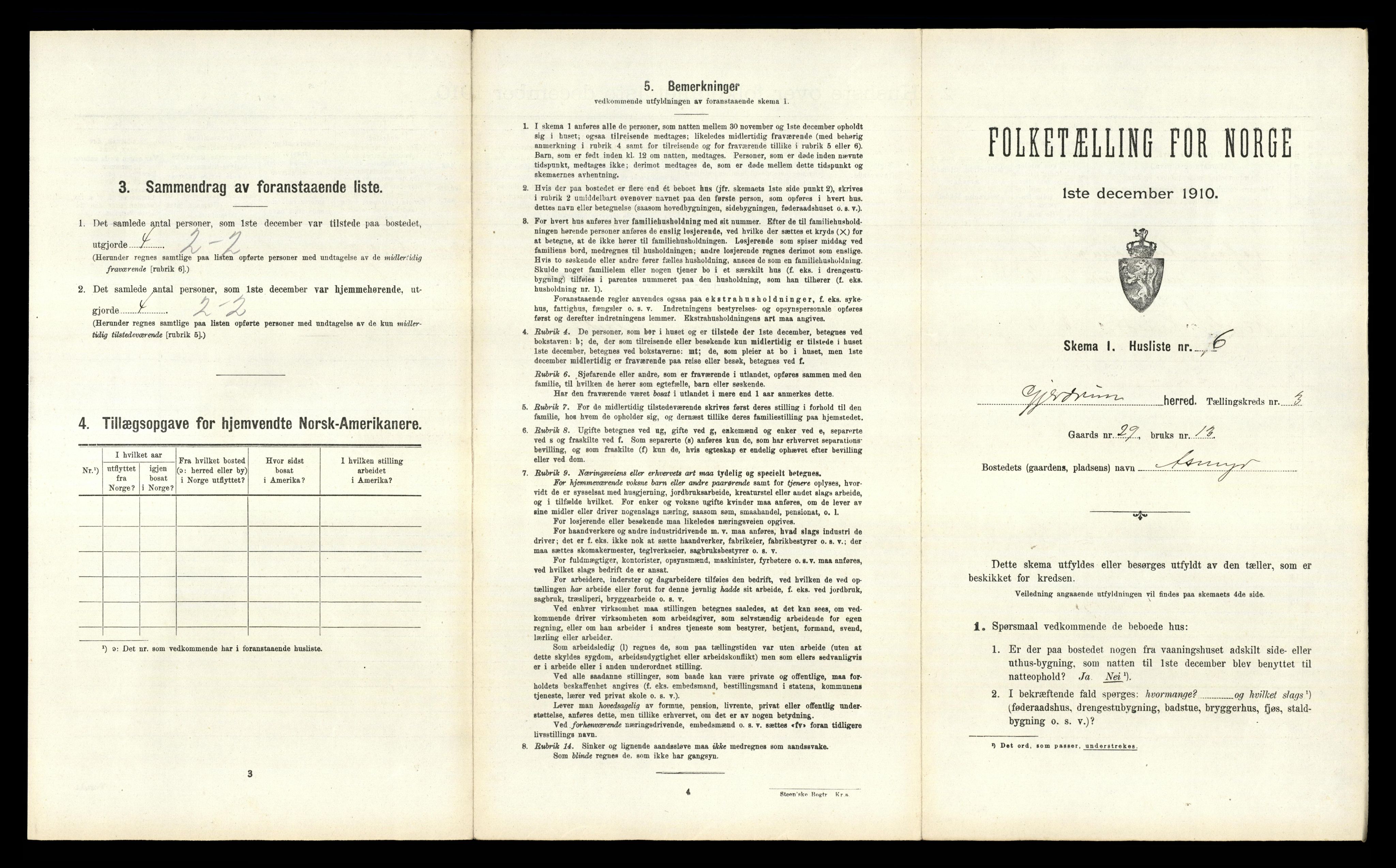 RA, 1910 census for Gjerdrum, 1910, p. 289