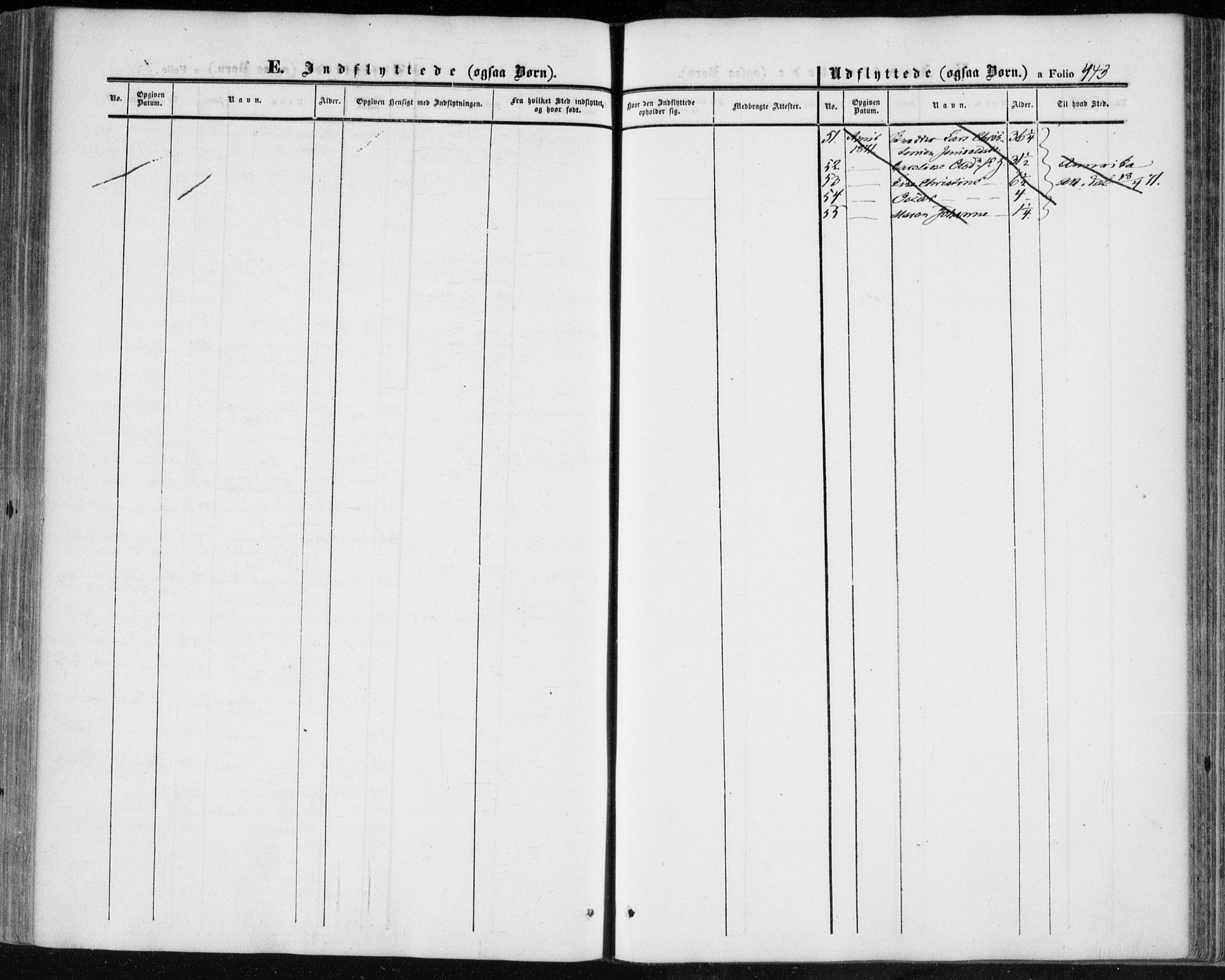 Lier kirkebøker, SAKO/A-230/F/Fa/L0012: Parish register (official) no. I 12, 1854-1864, p. 443