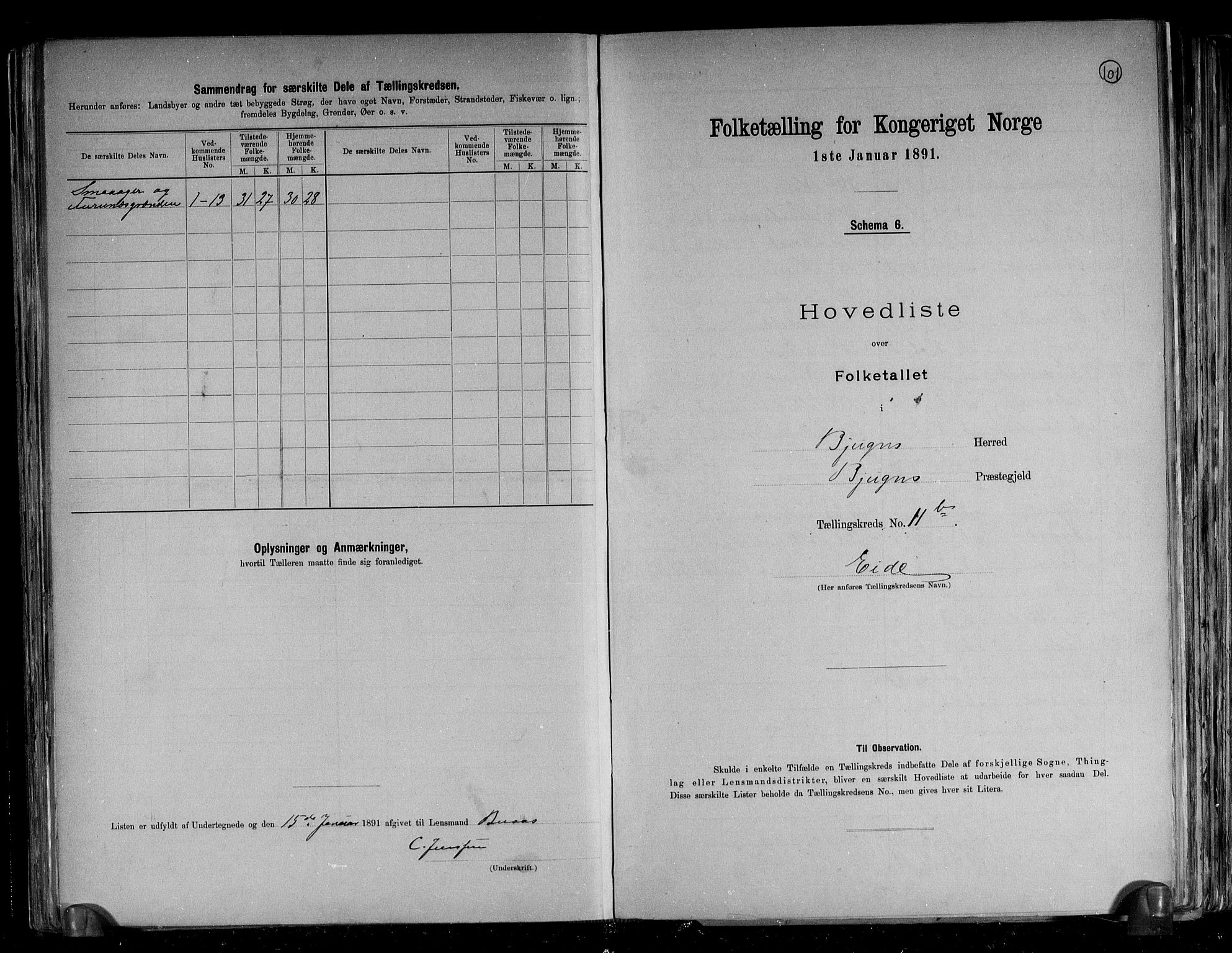 RA, 1891 census for 1627 Bjugn, 1891, p. 28