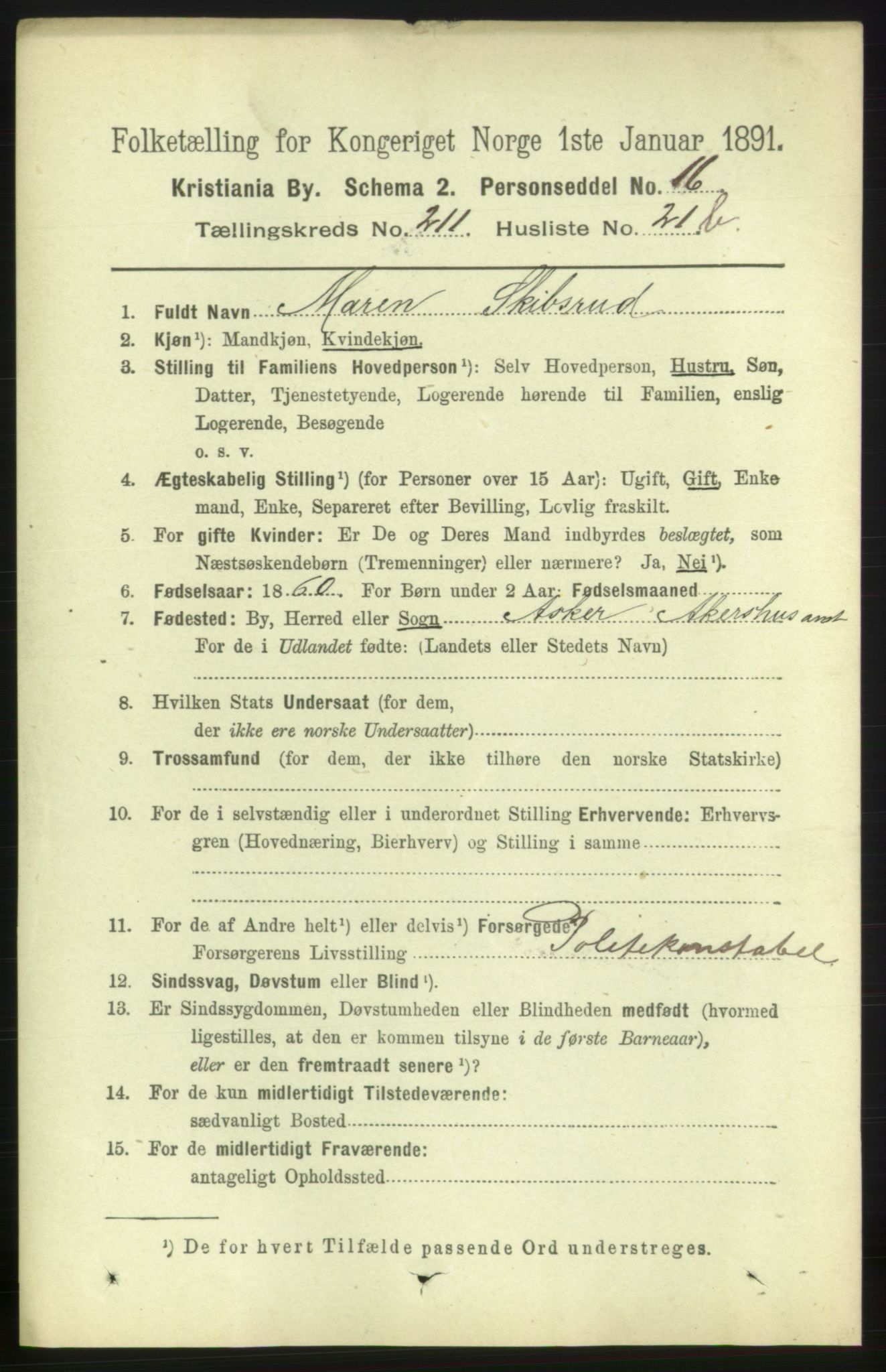 RA, 1891 census for 0301 Kristiania, 1891, p. 126402