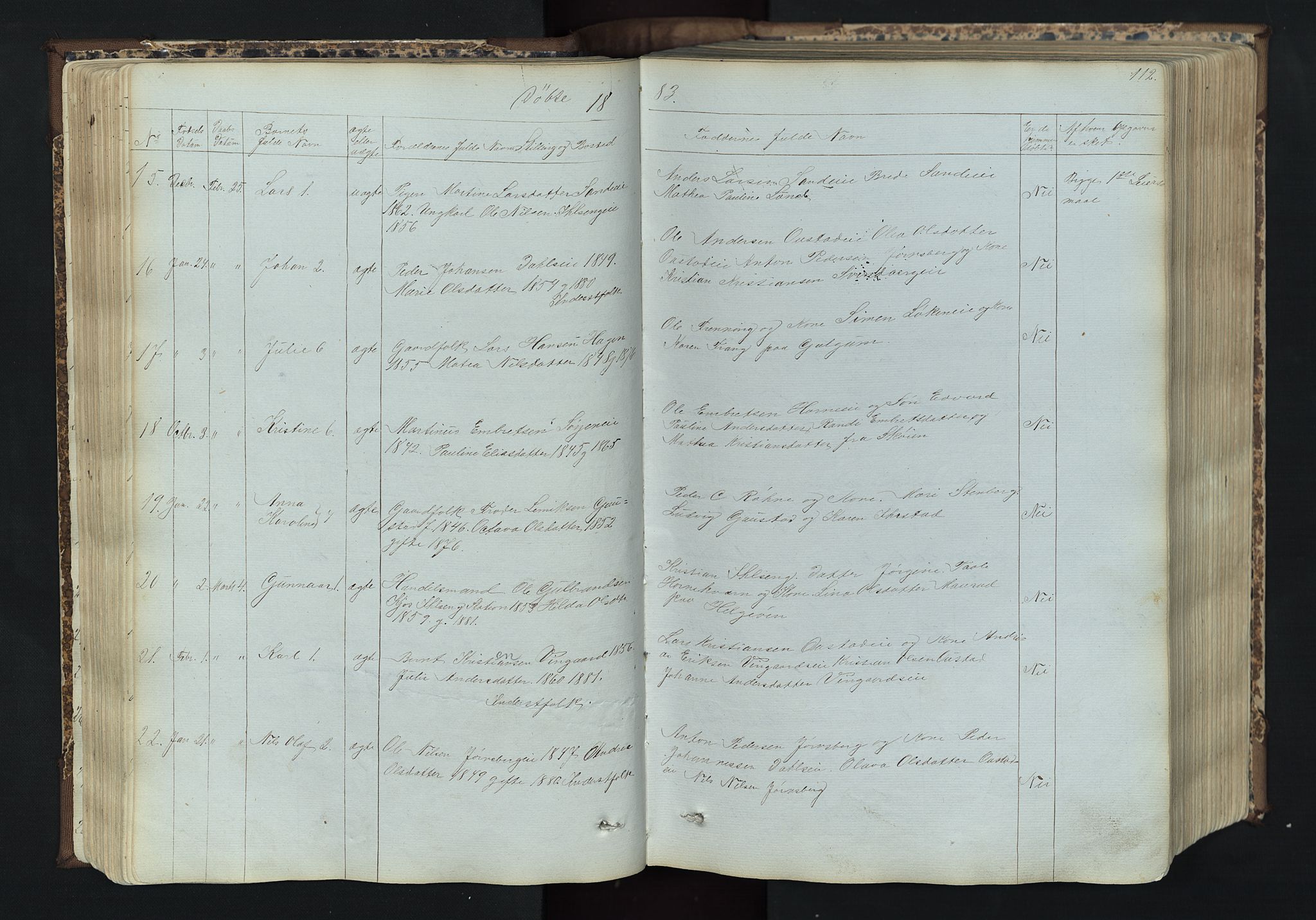 Romedal prestekontor, AV/SAH-PREST-004/L/L0011: Parish register (copy) no. 11, 1867-1895, p. 112