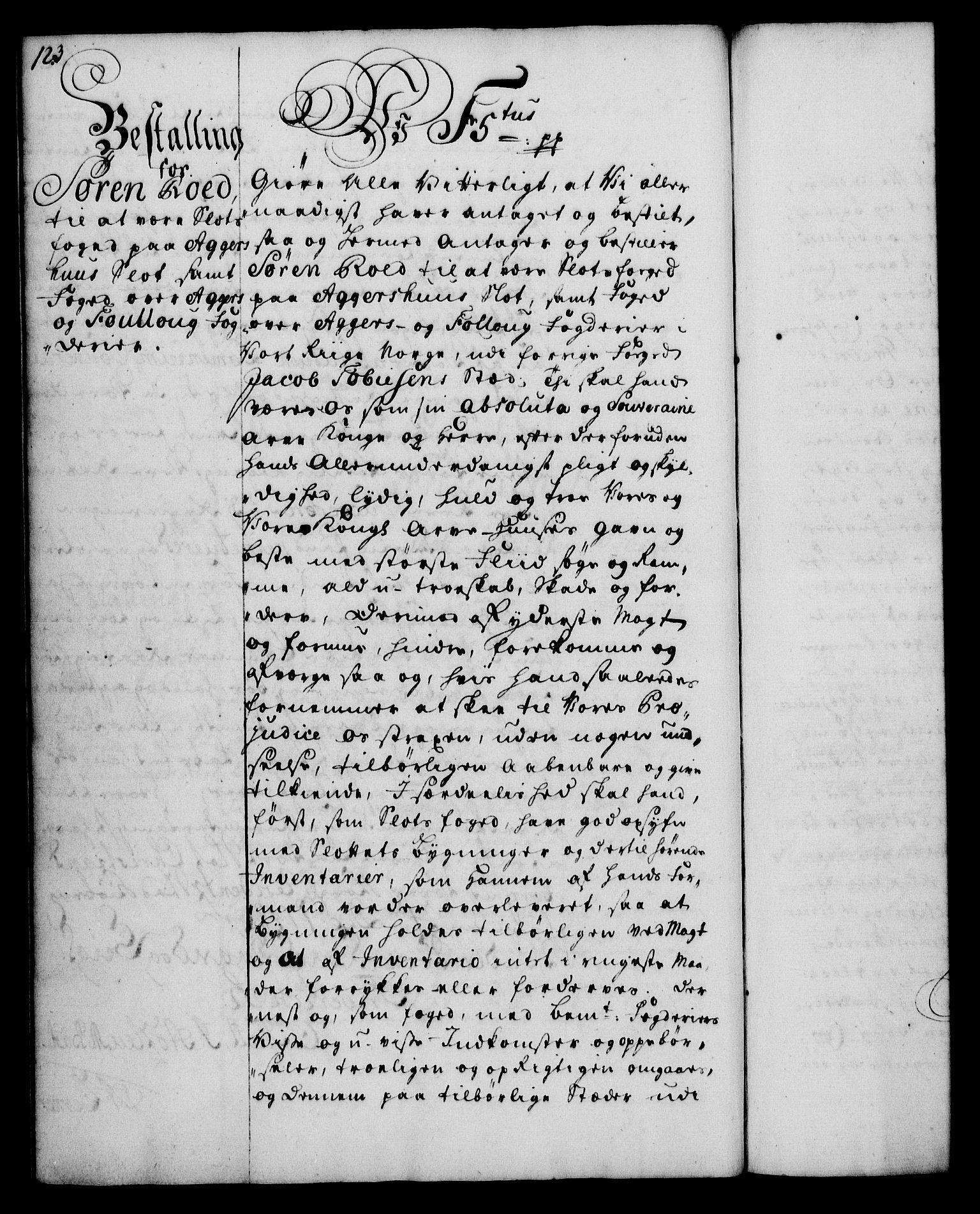 Rentekammeret, Kammerkanselliet, RA/EA-3111/G/Gg/Gge/L0003: Norsk bestallingsprotokoll med register (merket RK 53.27), 1745-1761, p. 123