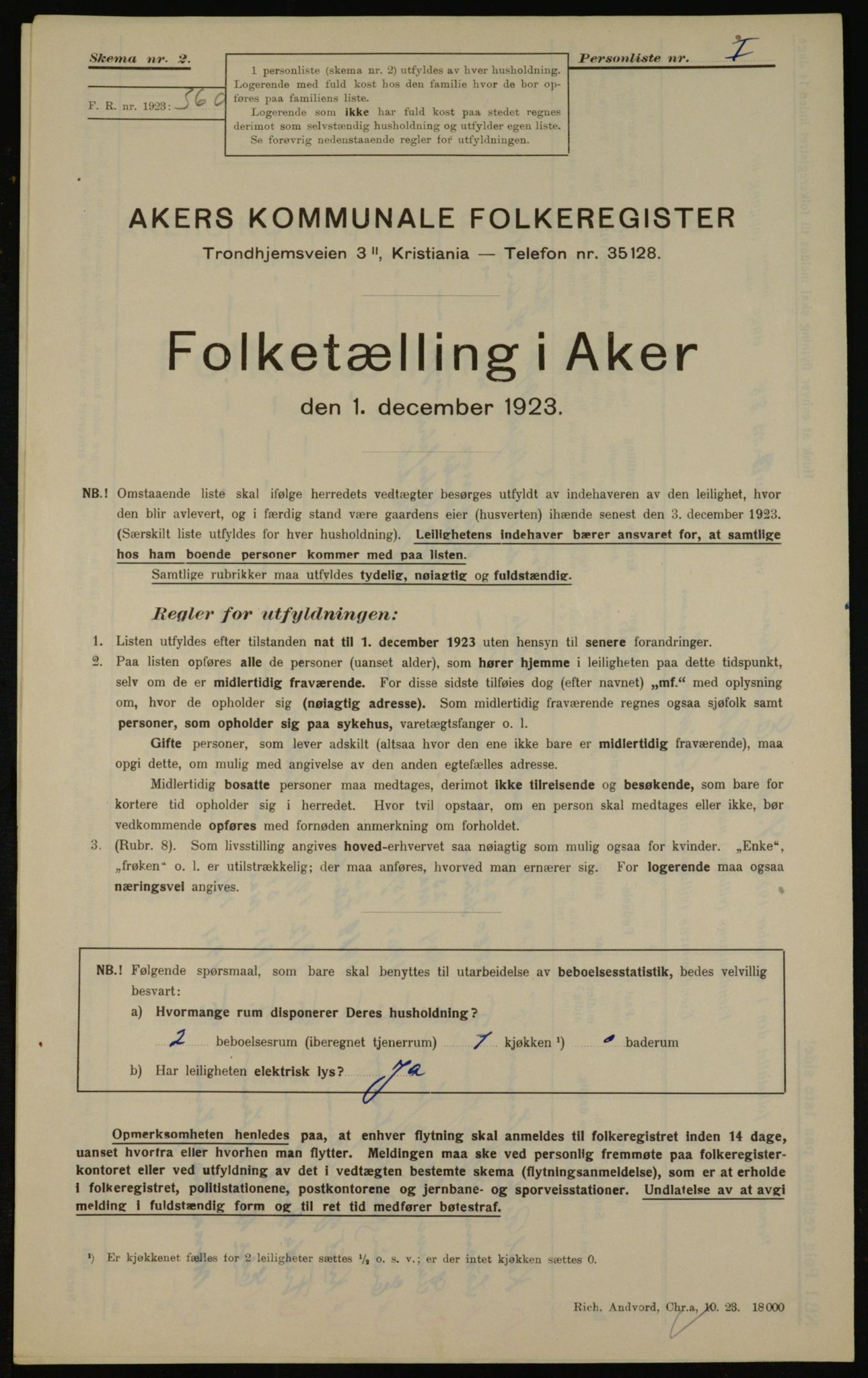 , Municipal Census 1923 for Aker, 1923, p. 38790