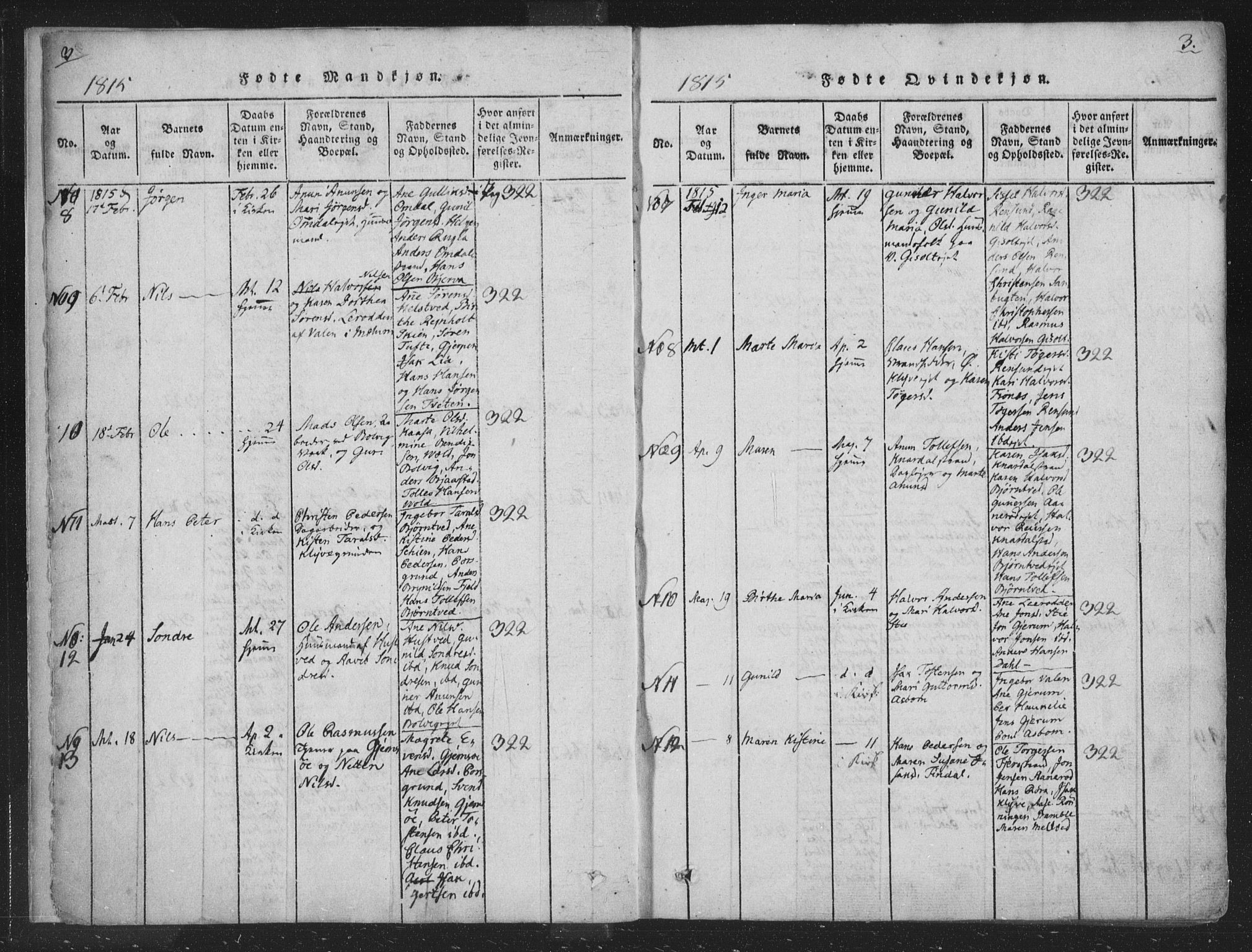 Solum kirkebøker, SAKO/A-306/F/Fa/L0004: Parish register (official) no. I 4, 1814-1833, p. 3