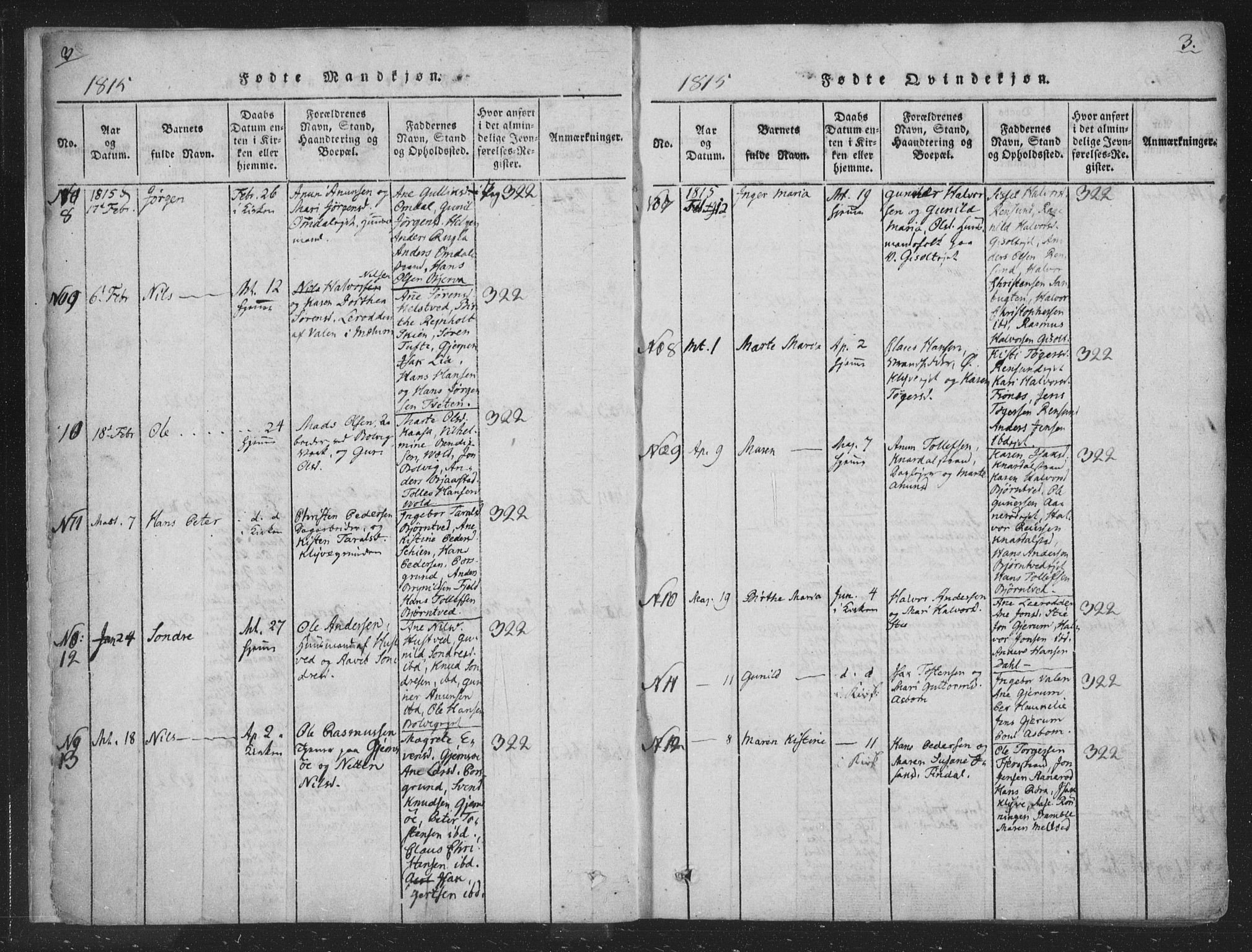 Solum kirkebøker, AV/SAKO-A-306/F/Fa/L0004: Parish register (official) no. I 4, 1814-1833, p. 3