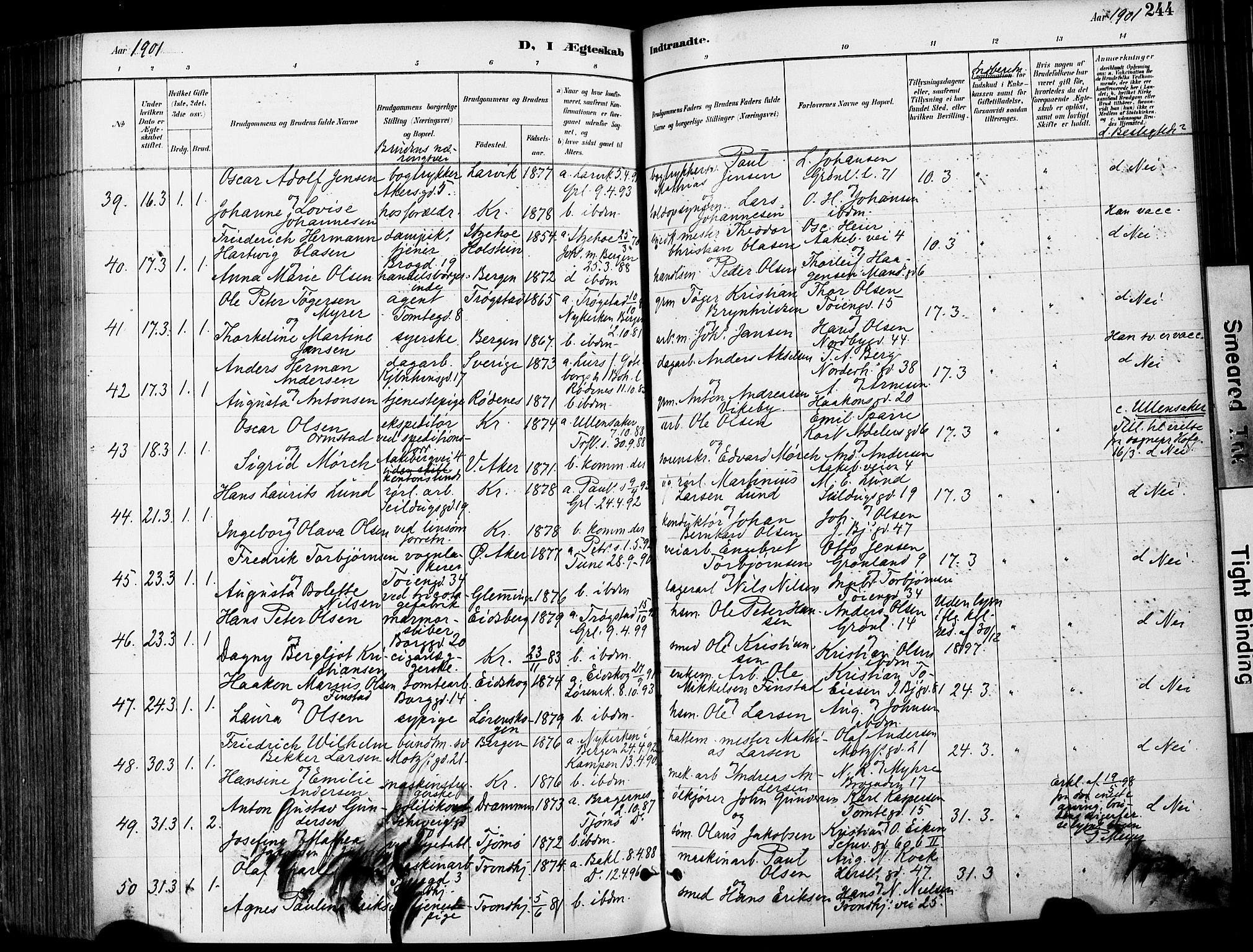 Grønland prestekontor Kirkebøker, SAO/A-10848/F/Fa/L0013: Parish register (official) no. 13, 1887-1906, p. 244
