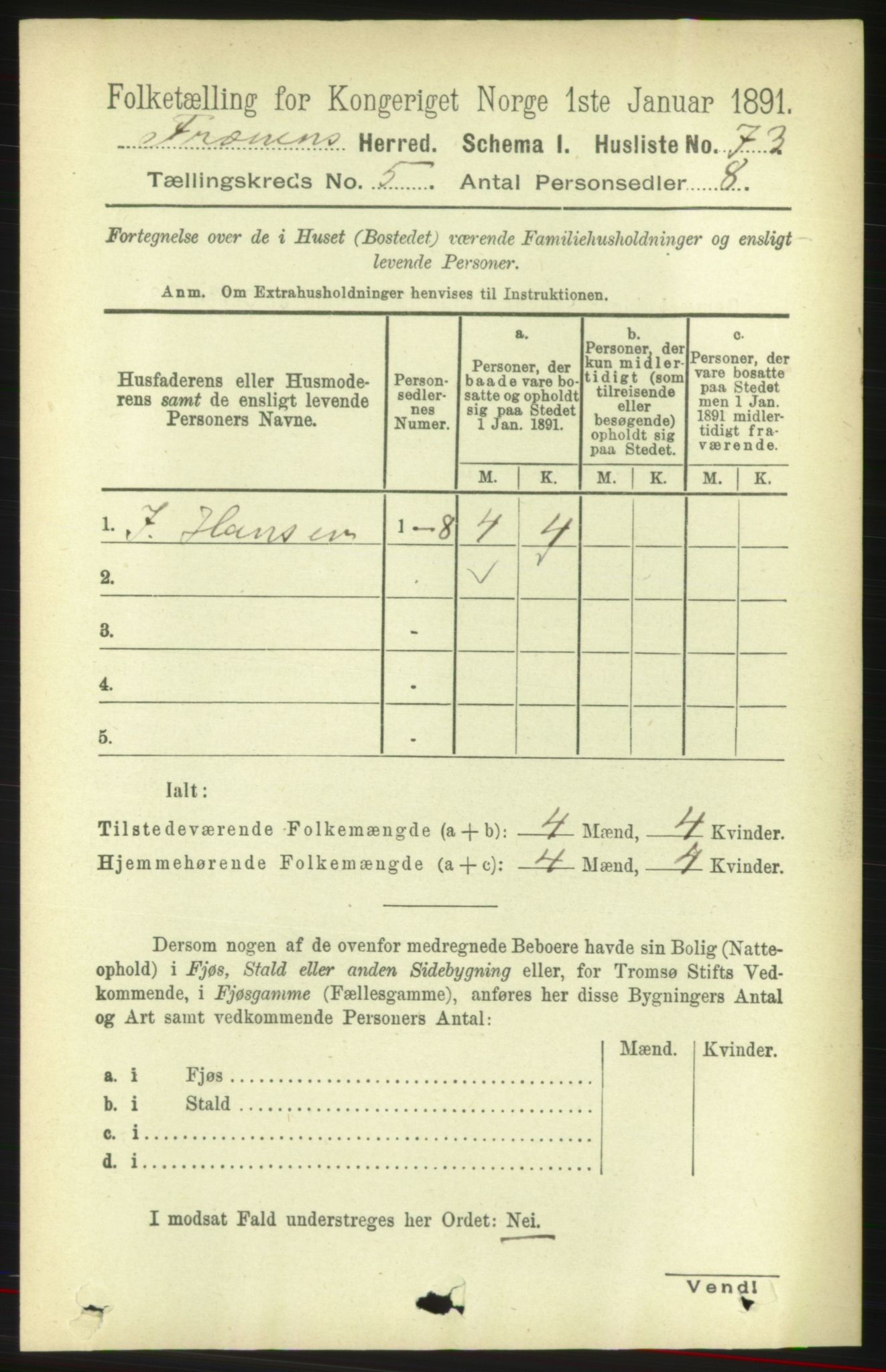 RA, 1891 census for 1548 Fræna, 1891, p. 1342
