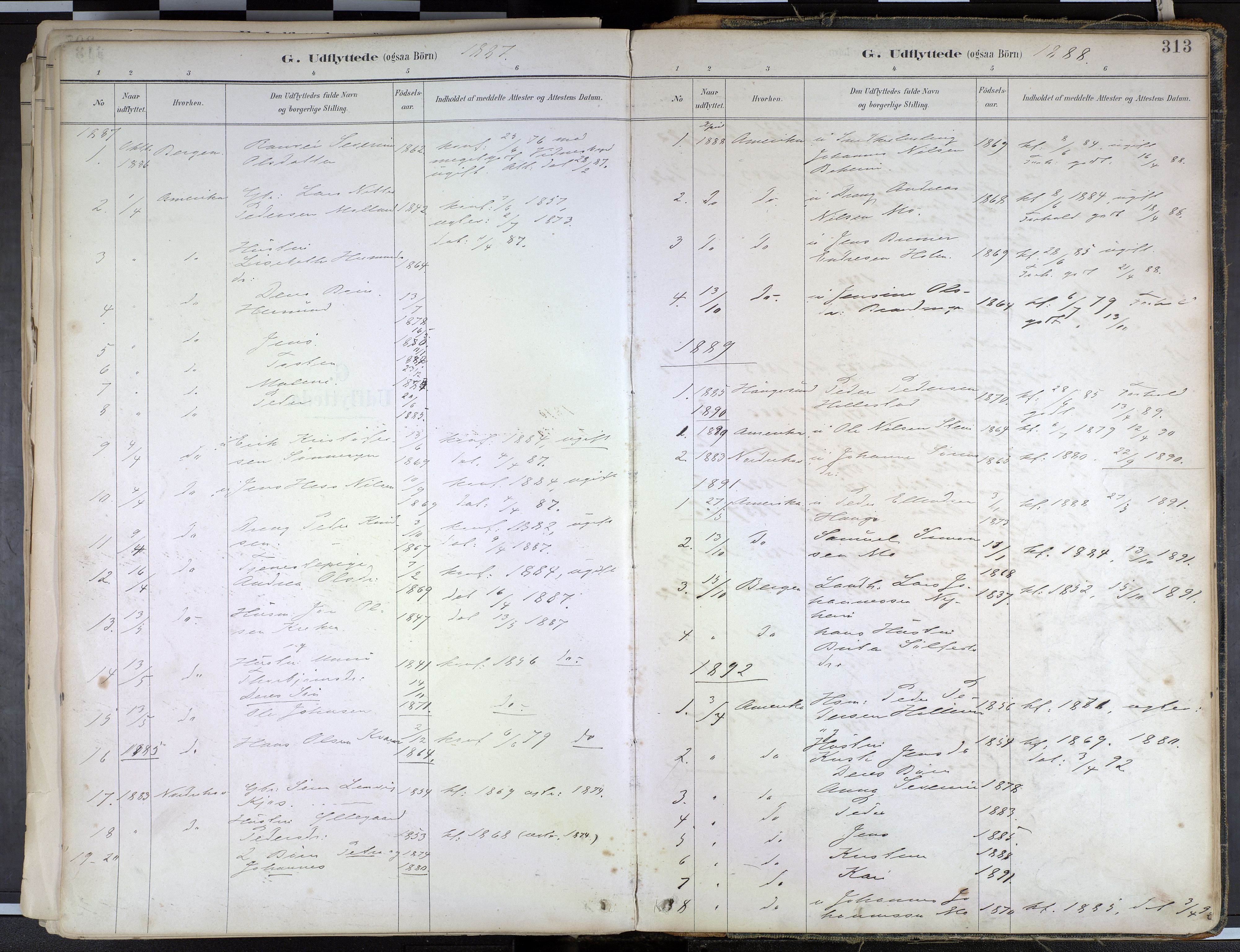 Hafslo sokneprestembete, SAB/A-80301/H/Haa/Haab/L0001: Parish register (official) no. B 1, 1886-1945, p. 313
