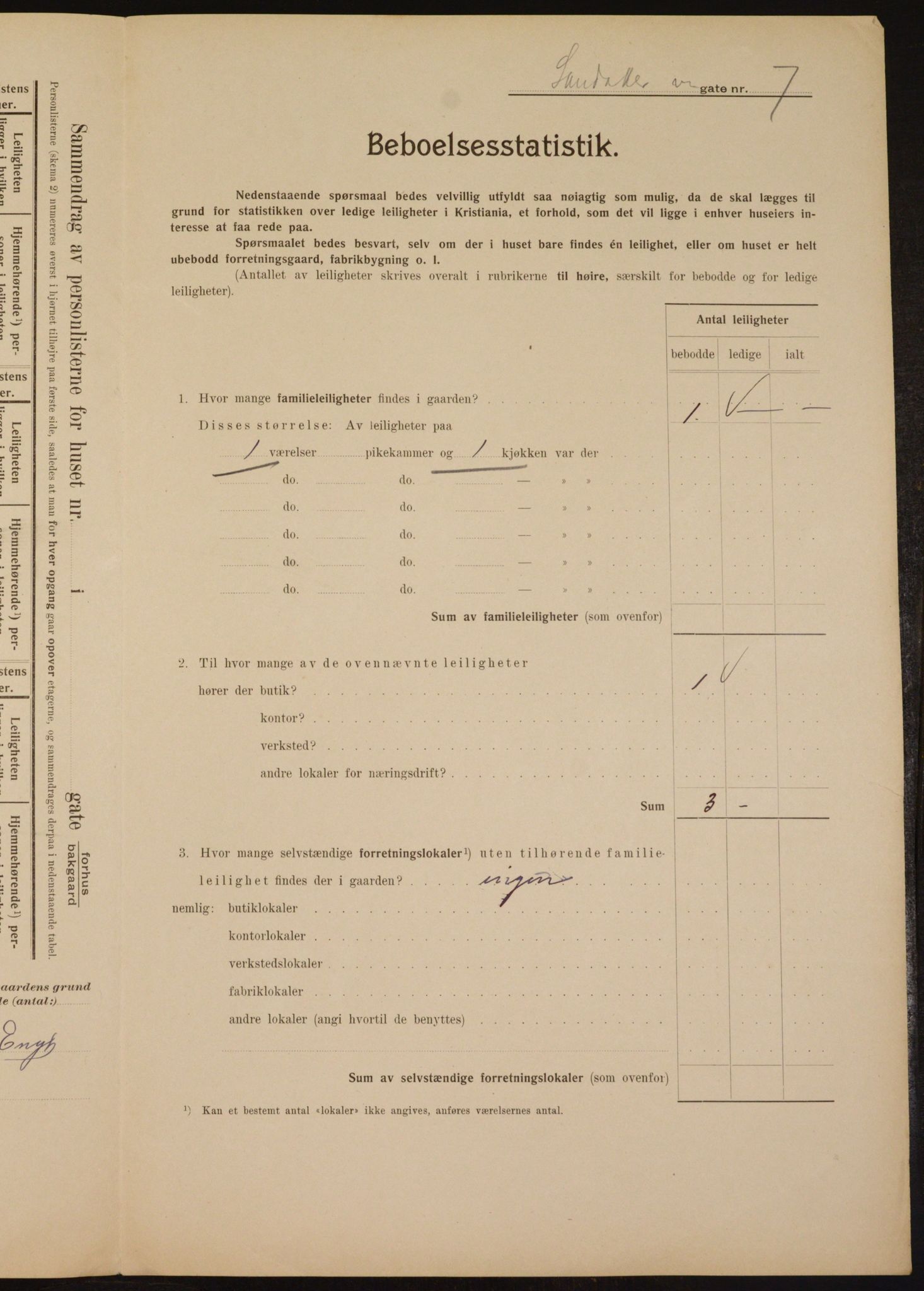 OBA, Municipal Census 1910 for Kristiania, 1910, p. 82958