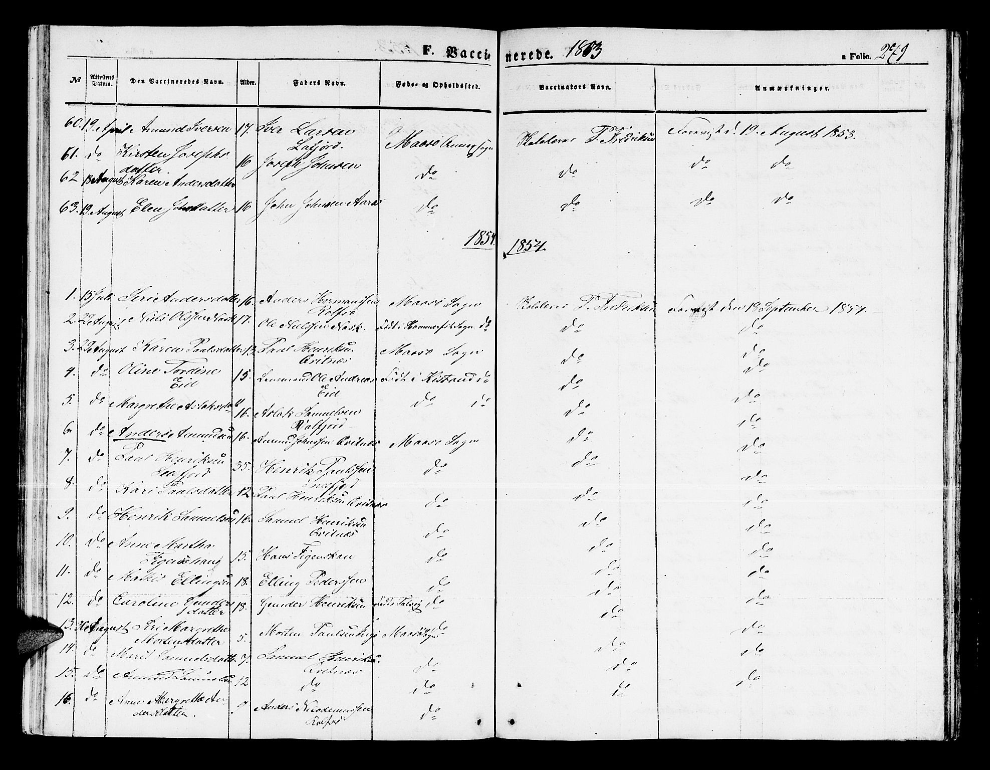 Måsøy sokneprestkontor, AV/SATØ-S-1348/H/Hb/L0001klokker: Parish register (copy) no. 1, 1852-1877, p. 279