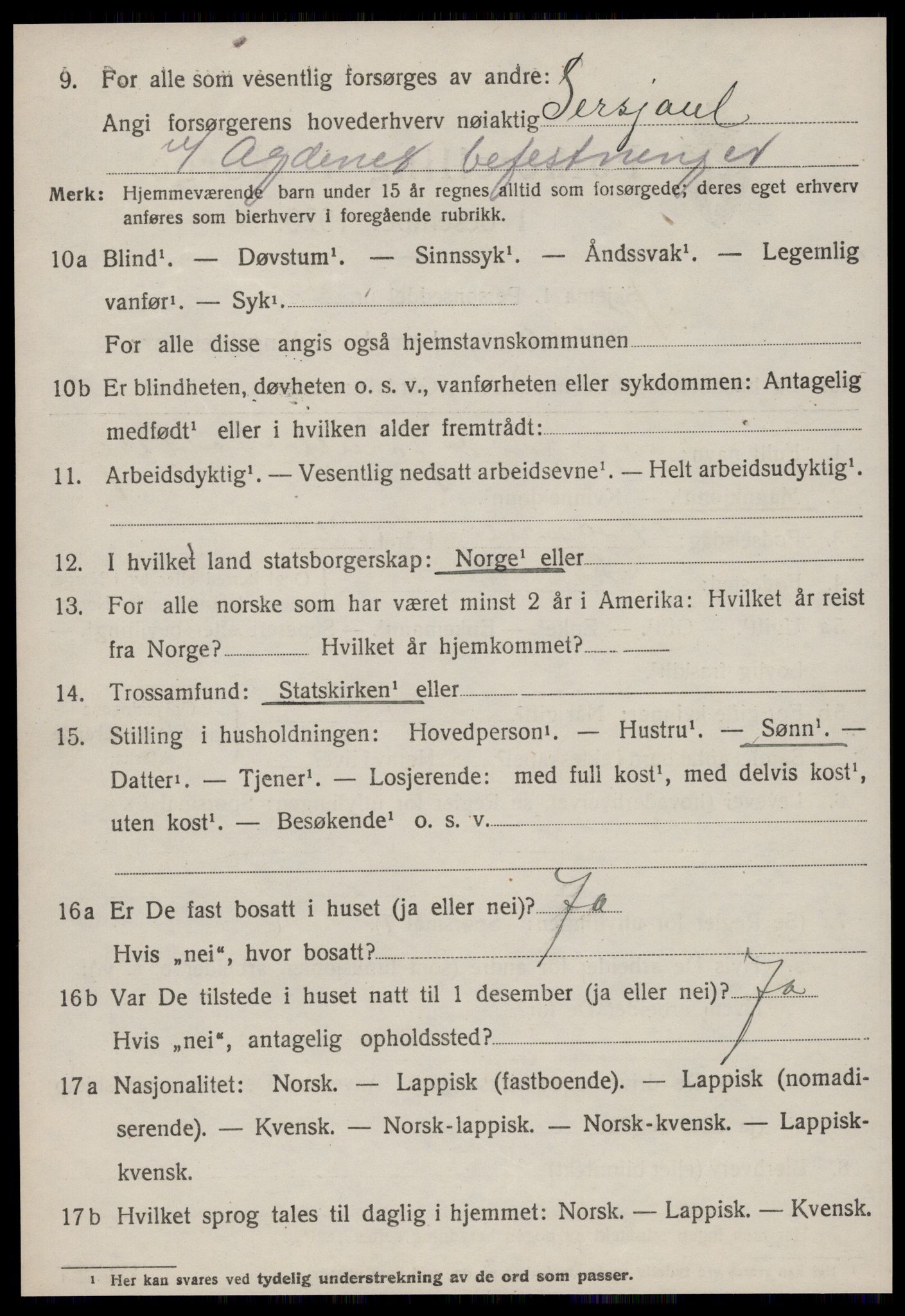 SAT, 1920 census for Rissa, 1920, p. 2302