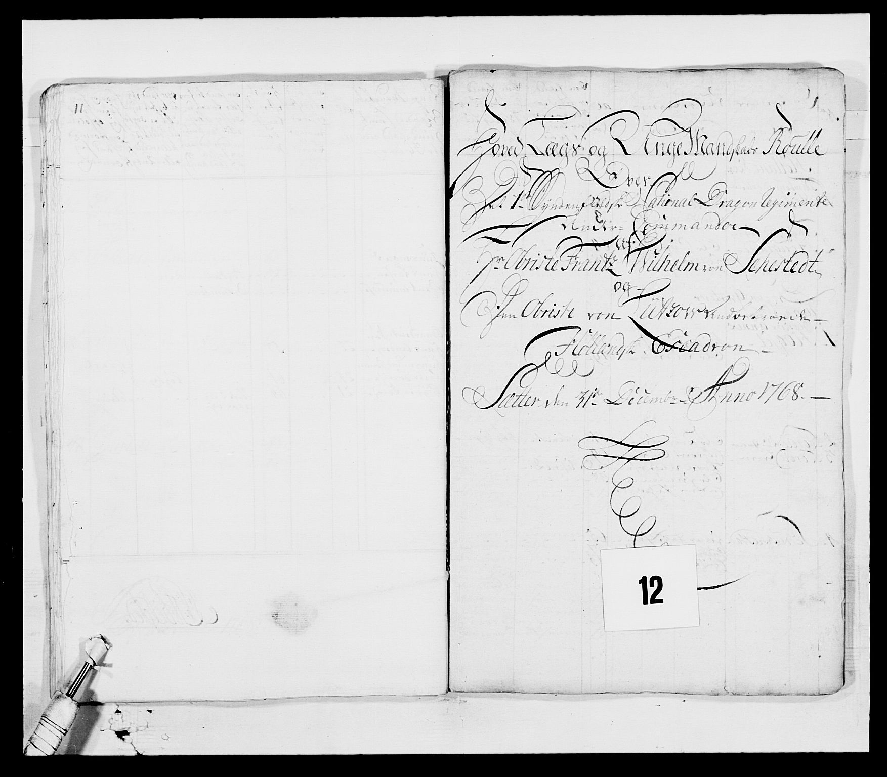 Generalitets- og kommissariatskollegiet, Det kongelige norske kommissariatskollegium, AV/RA-EA-5420/E/Eh/L0003: 1. Sønnafjelske dragonregiment, 1767-1812, p. 120