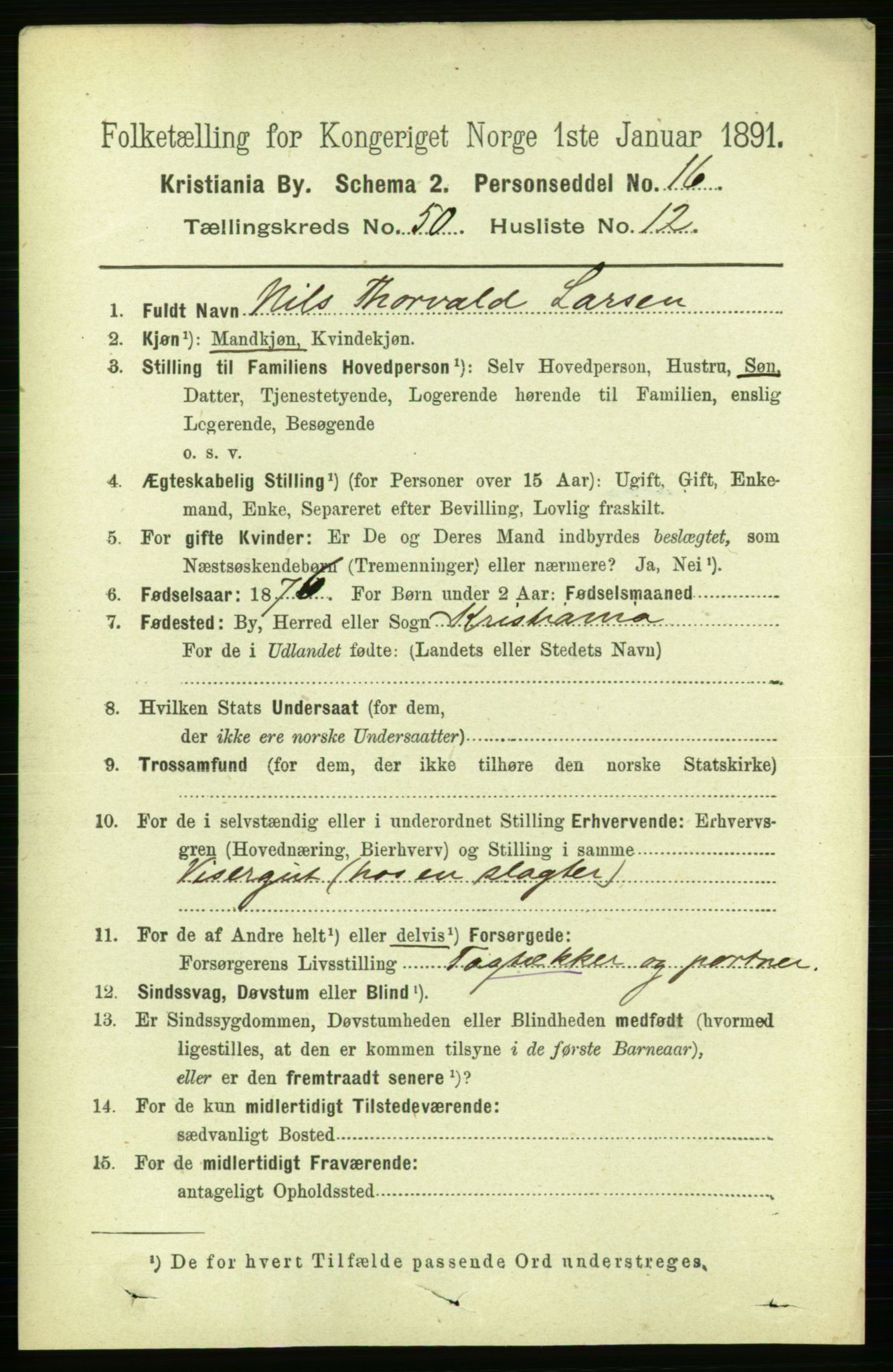 RA, 1891 census for 0301 Kristiania, 1891, p. 29138