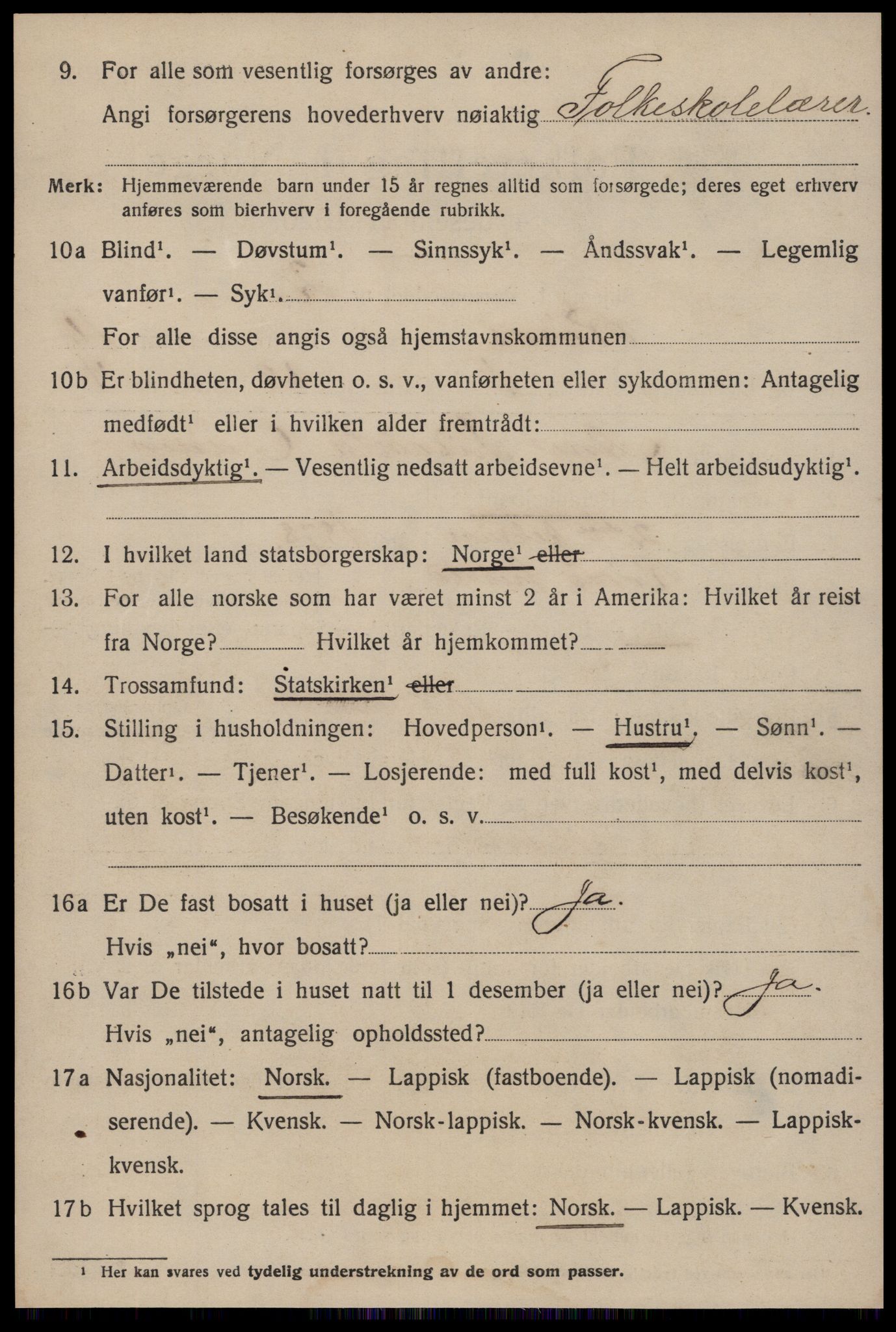 SAT, 1920 census for Røros, 1920, p. 10921