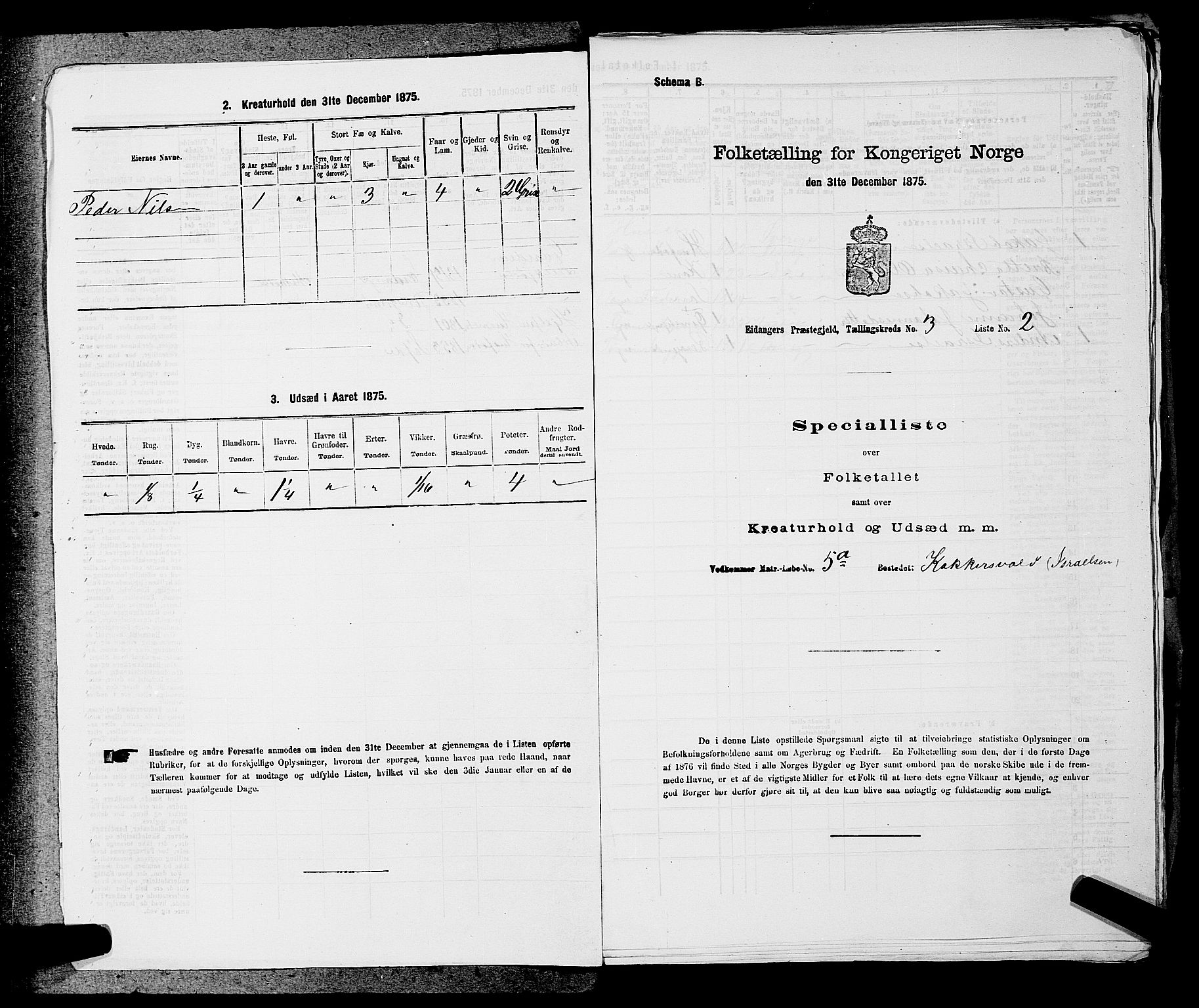 SAKO, 1875 census for 0813P Eidanger, 1875, p. 481