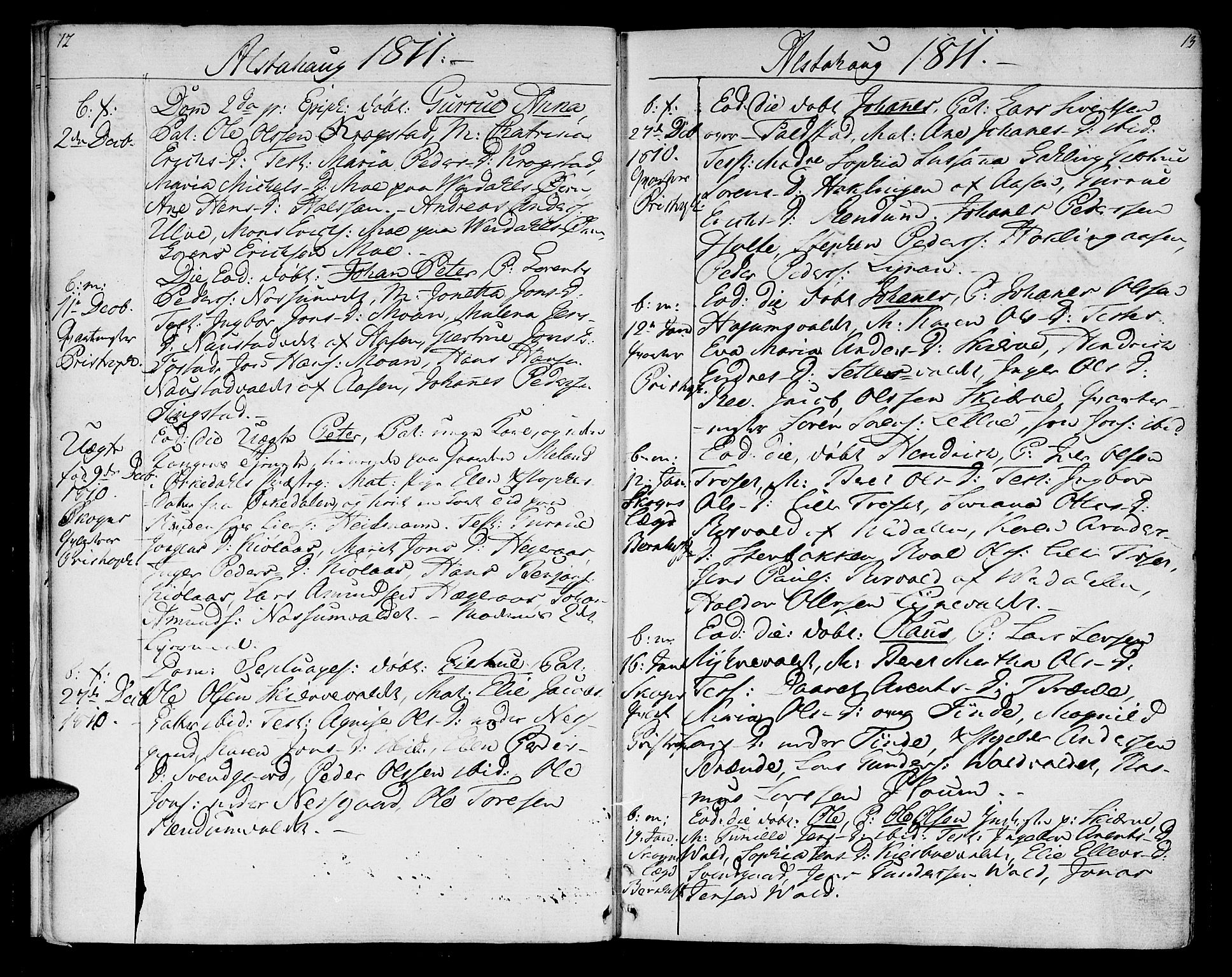 Ministerialprotokoller, klokkerbøker og fødselsregistre - Nord-Trøndelag, SAT/A-1458/717/L0145: Parish register (official) no. 717A03 /1, 1810-1815, p. 12-13