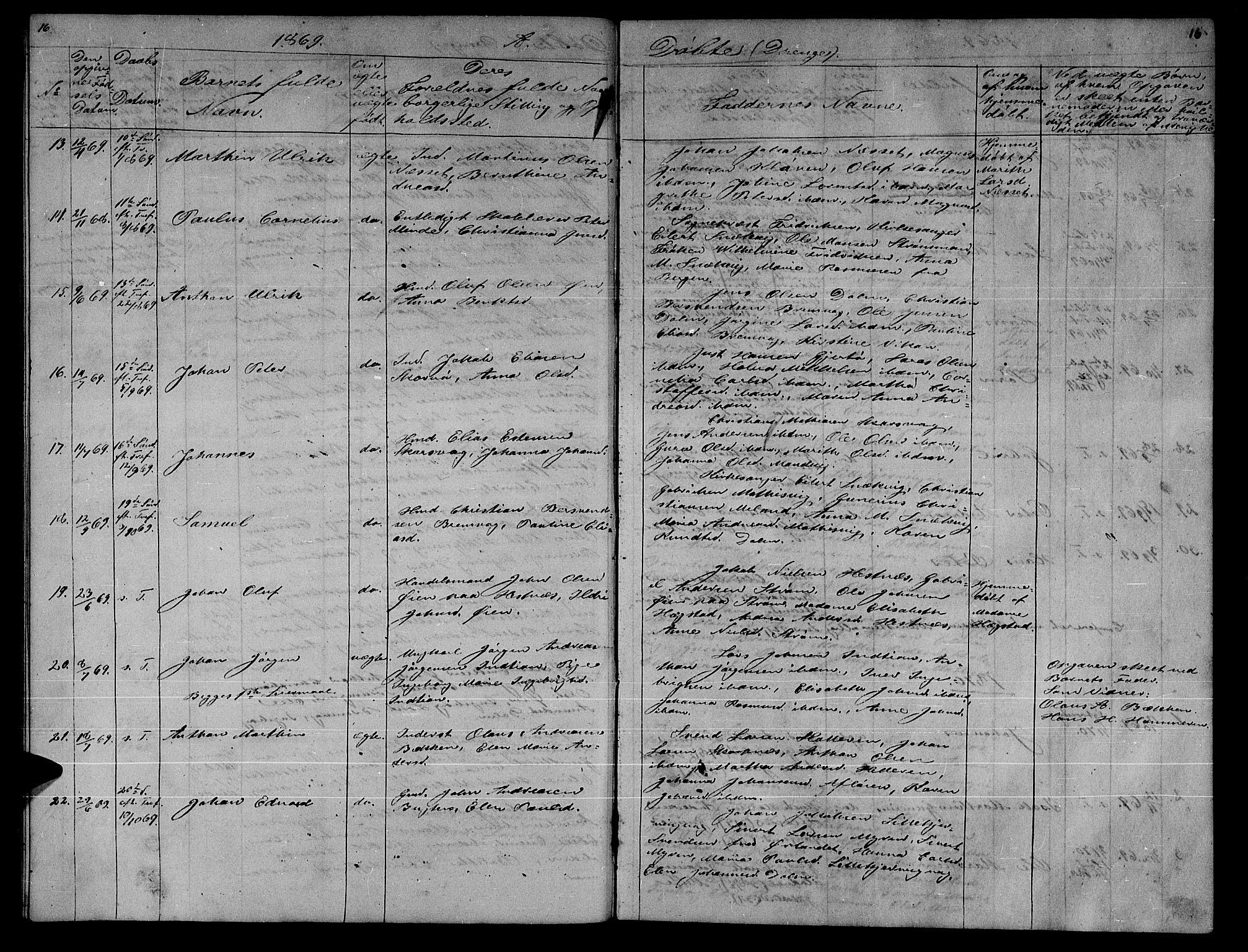 Ministerialprotokoller, klokkerbøker og fødselsregistre - Sør-Trøndelag, SAT/A-1456/634/L0539: Parish register (copy) no. 634C01, 1866-1873, p. 16
