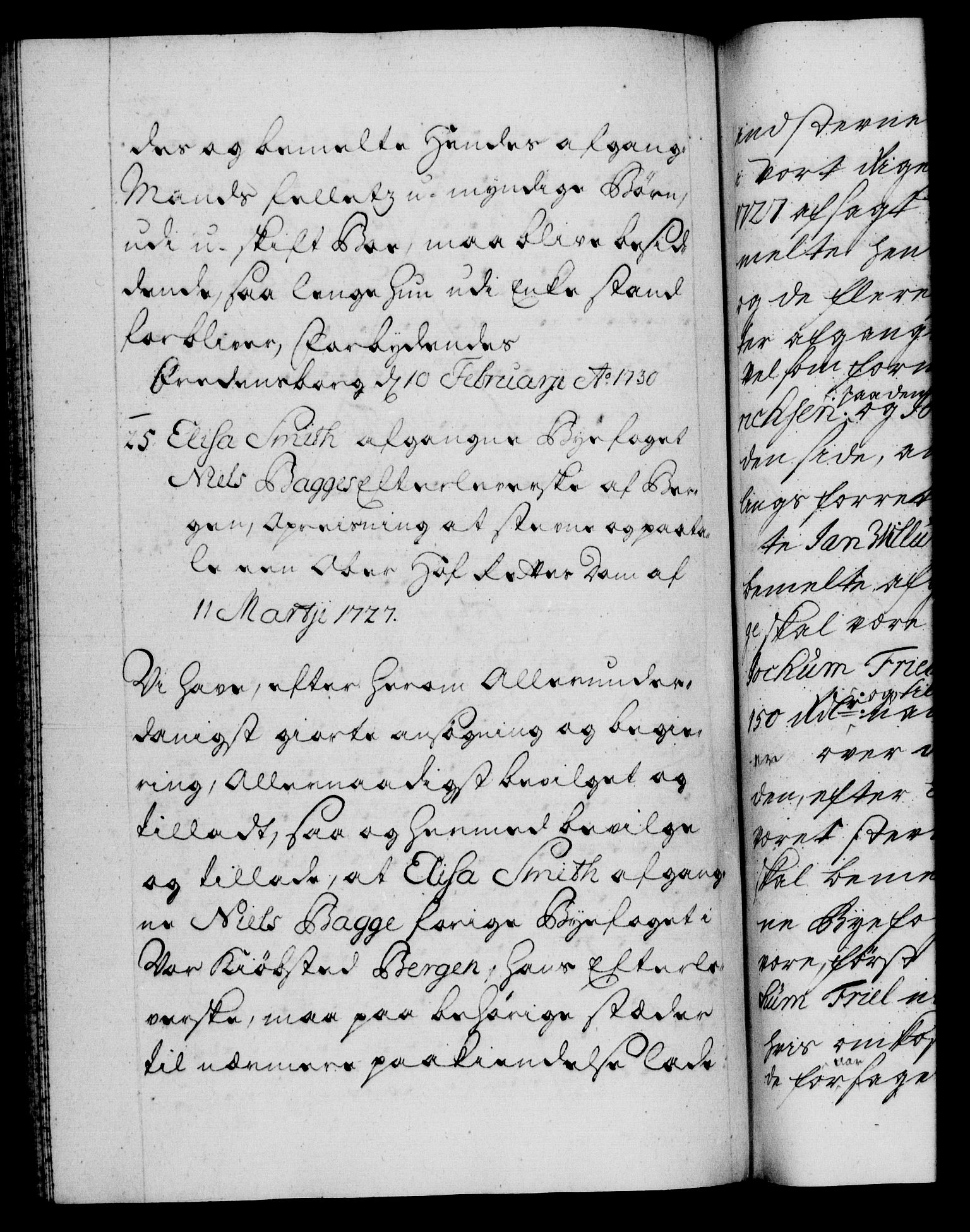 Danske Kanselli 1572-1799, AV/RA-EA-3023/F/Fc/Fca/Fcaa/L0026: Norske registre, 1729-1730, p. 327b