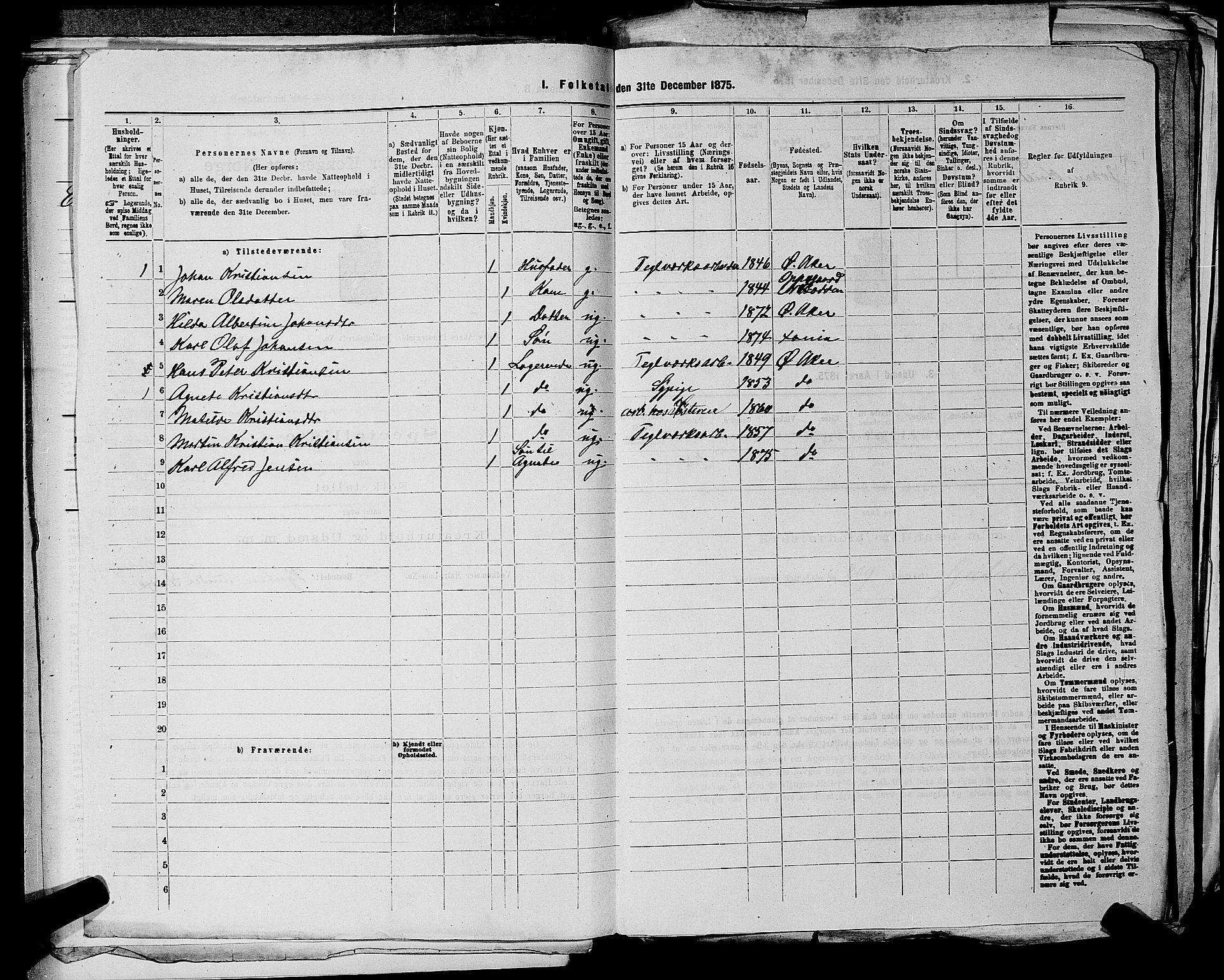 RA, 1875 census for 0218bP Østre Aker, 1875, p. 1523