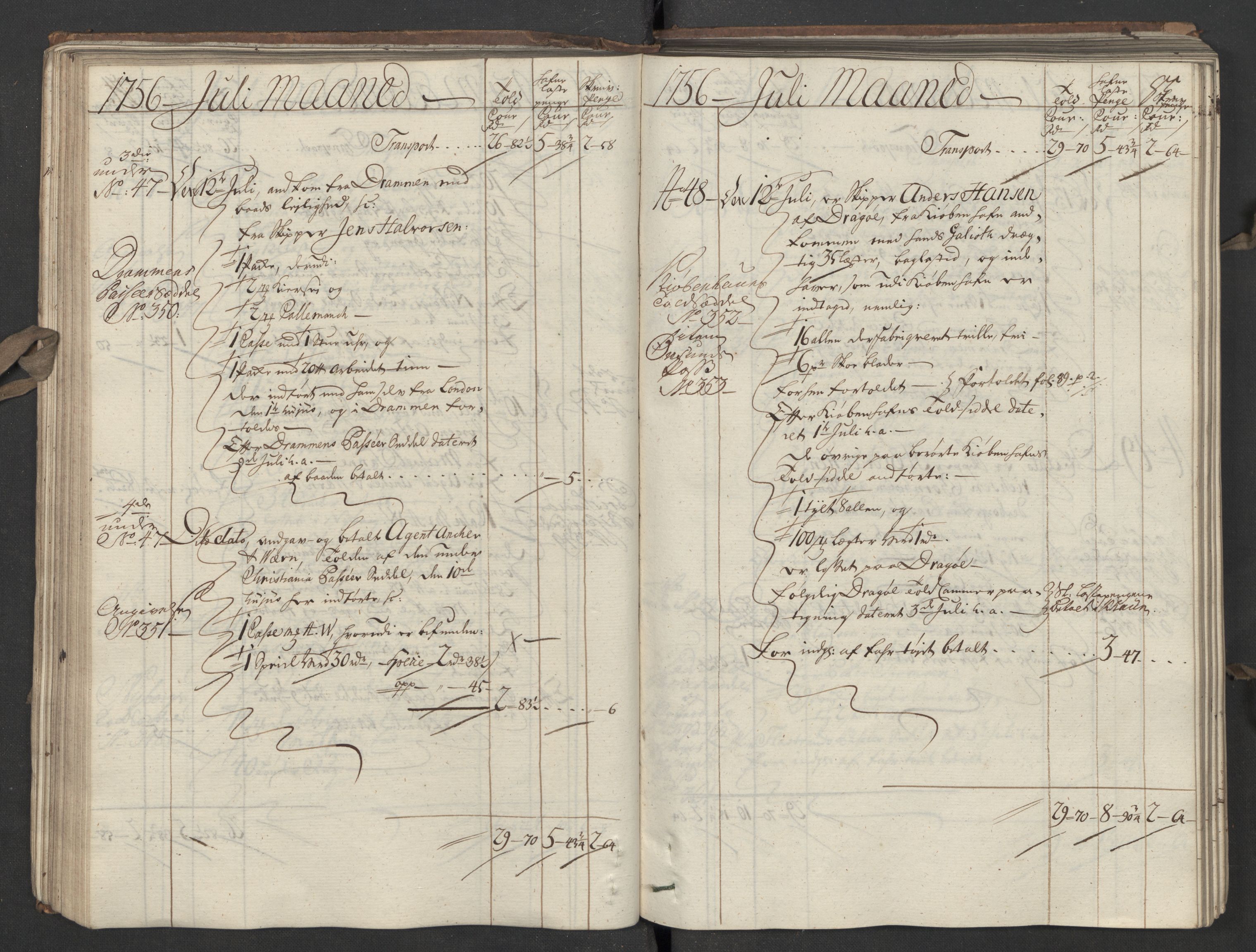 Generaltollkammeret, tollregnskaper, AV/RA-EA-5490/R05/L0026/0001: Tollregnskaper Moss, Son, Krokstad / Inngående hovedtollbok, 1756, p. 85