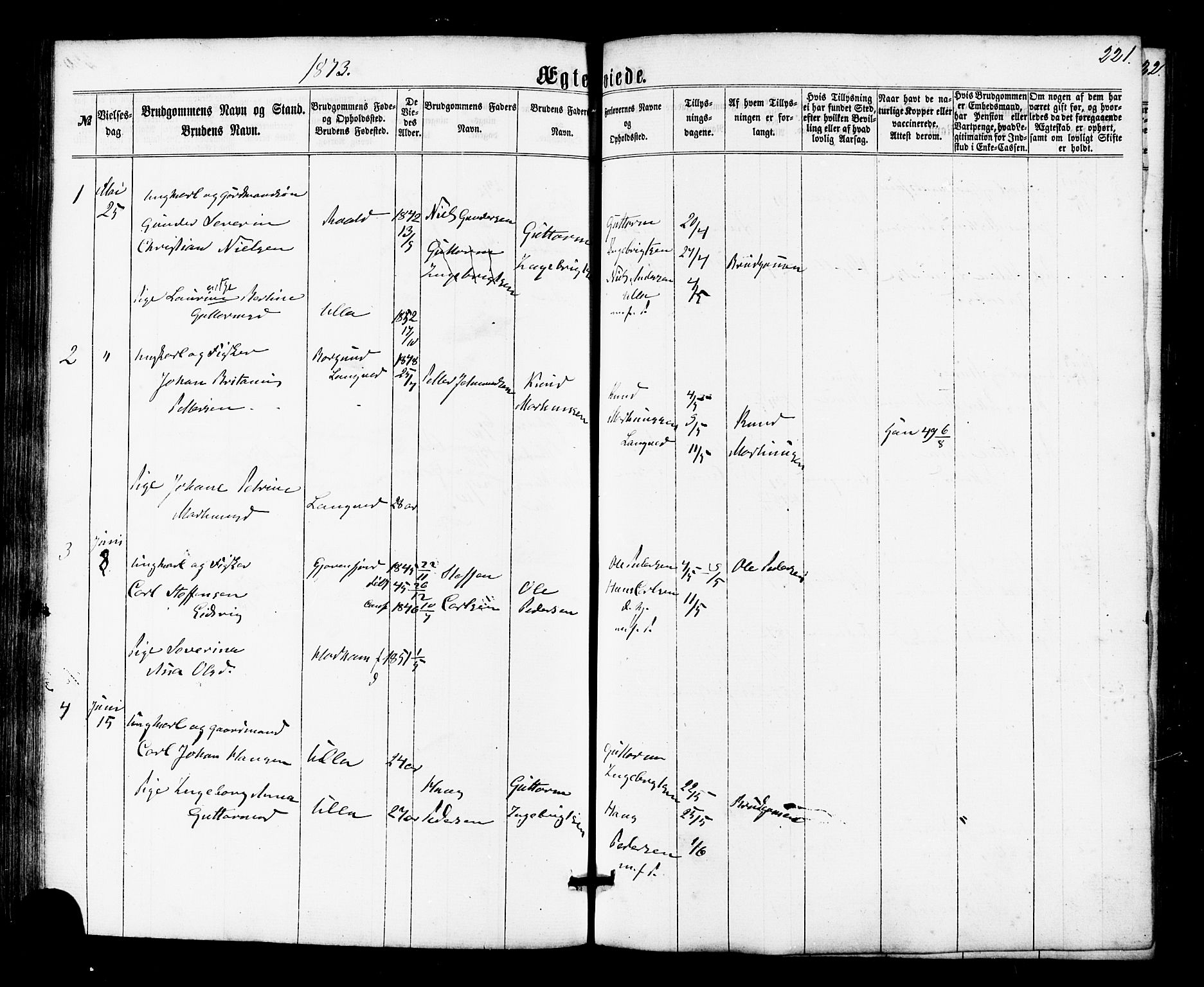 Ministerialprotokoller, klokkerbøker og fødselsregistre - Møre og Romsdal, SAT/A-1454/536/L0498: Parish register (official) no. 536A07, 1862-1875, p. 221