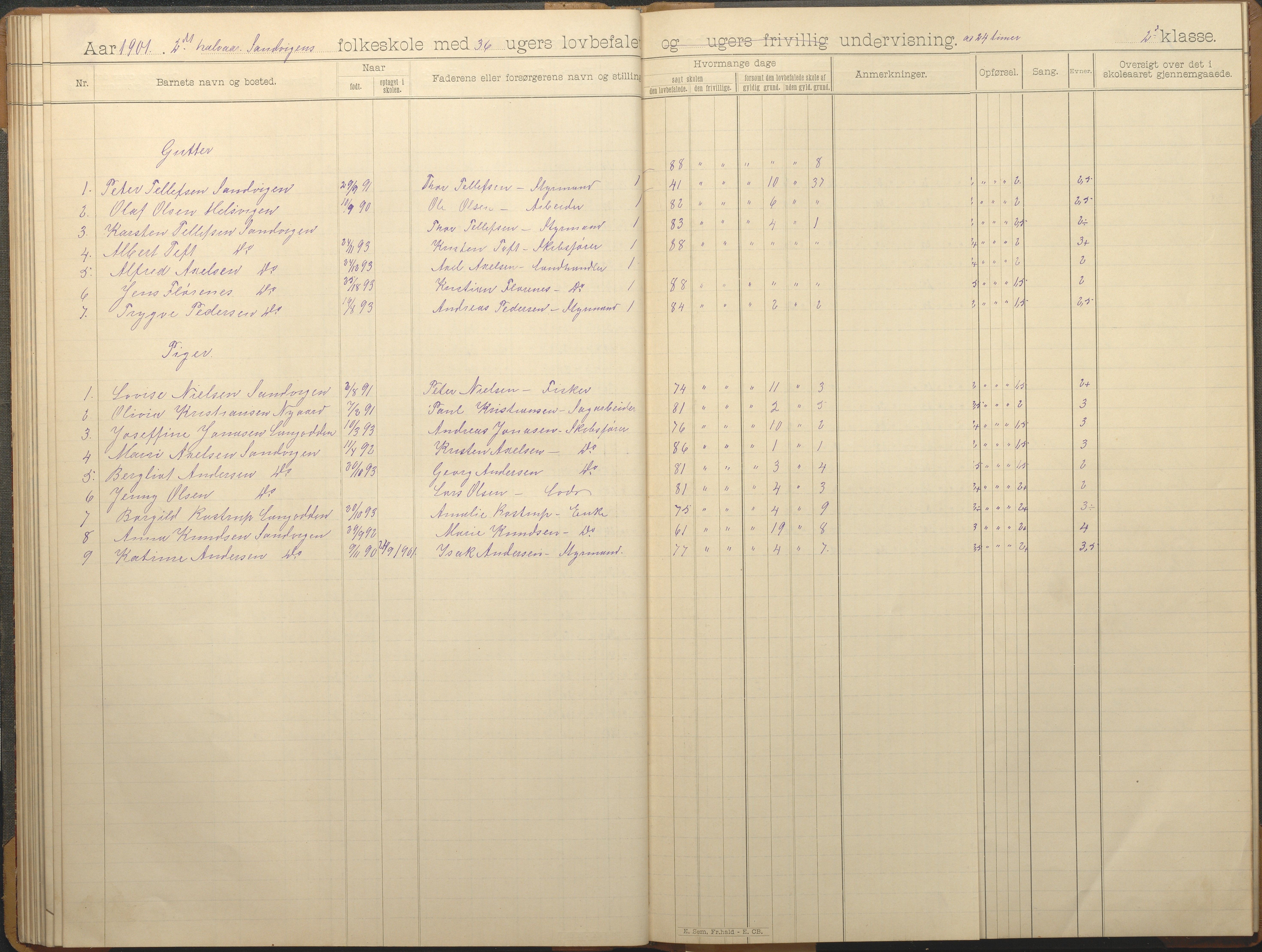 Hisøy kommune frem til 1991, AAKS/KA0922-PK/33/L0006: Skoleprotokoll, 1892-1902