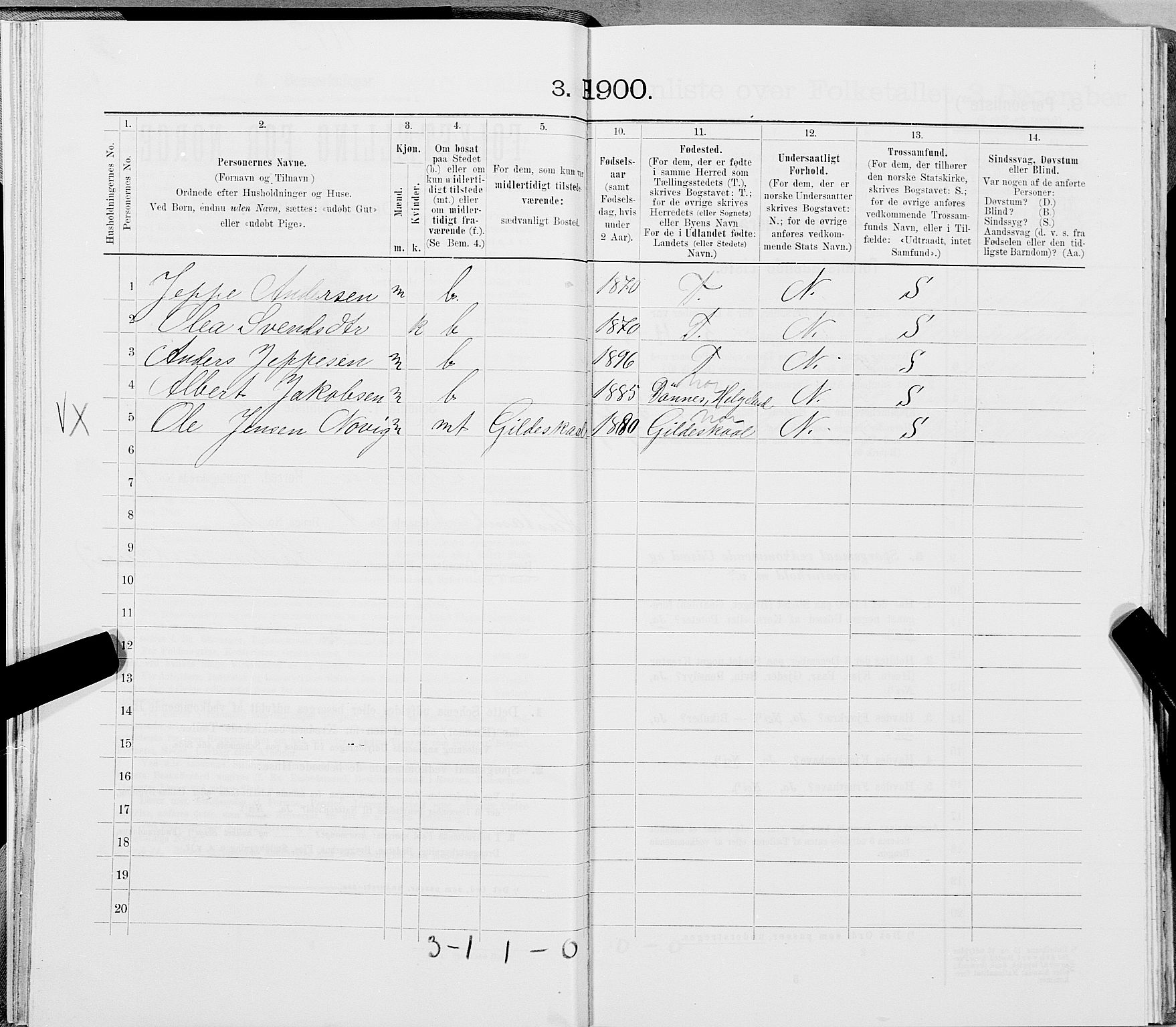 SAT, 1900 census for Træna, 1900, p. 35
