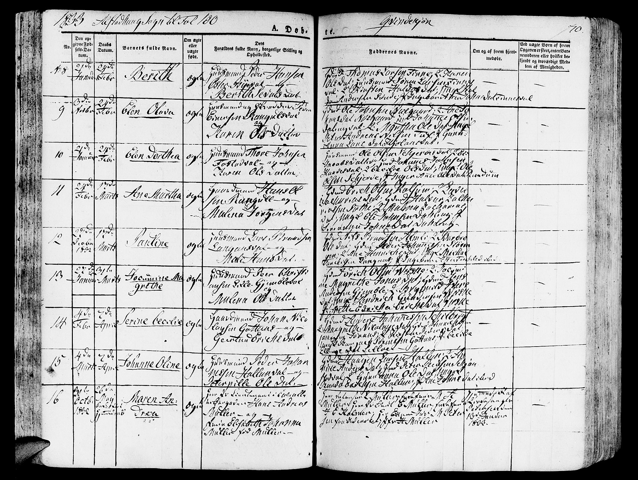 Ministerialprotokoller, klokkerbøker og fødselsregistre - Nord-Trøndelag, SAT/A-1458/717/L0152: Parish register (official) no. 717A05 /1, 1825-1836, p. 70