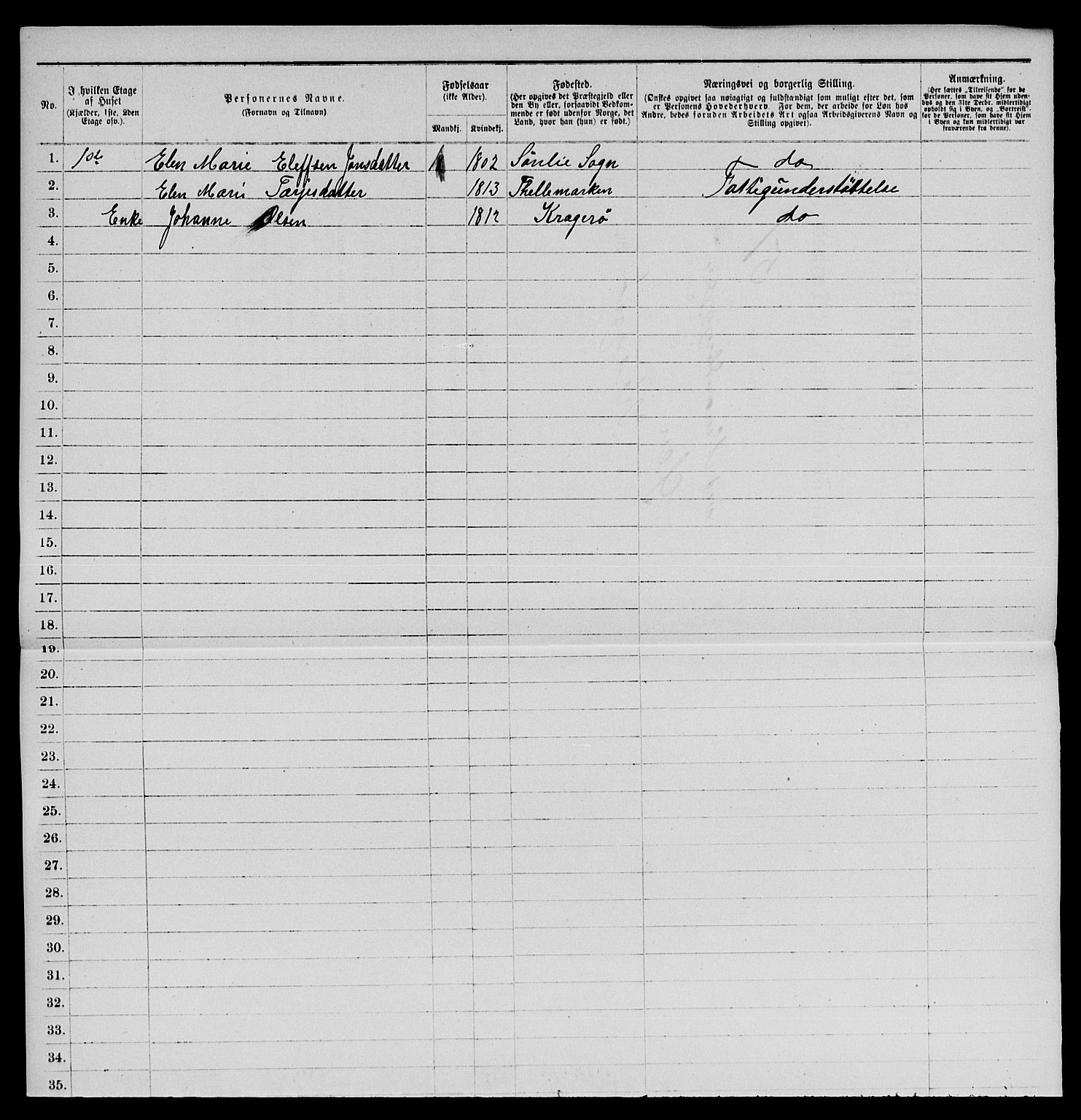 SAKO, 1885 census for 0801 Kragerø, 1885, p. 559