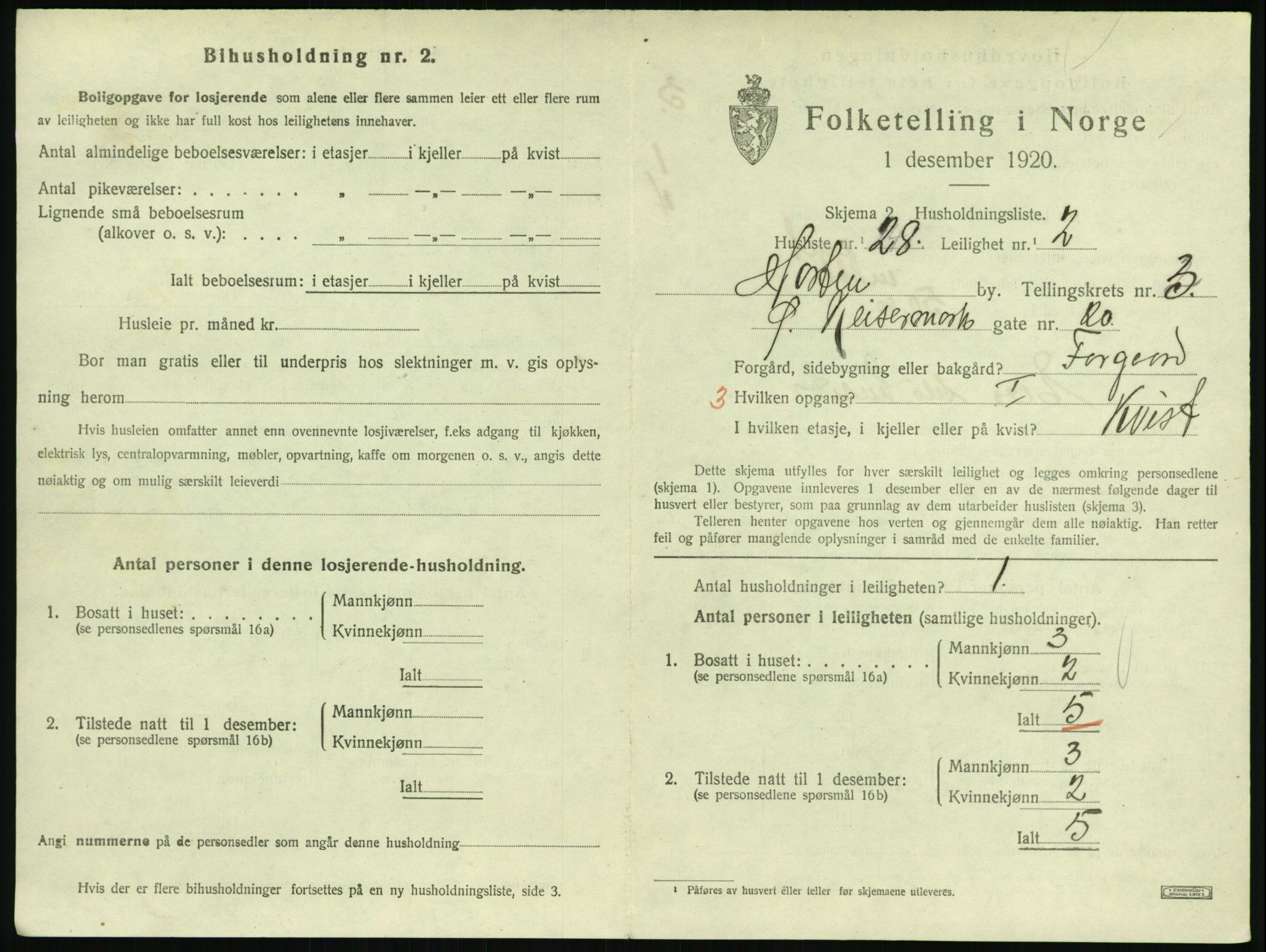 SAKO, 1920 census for Horten, 1920, p. 4221