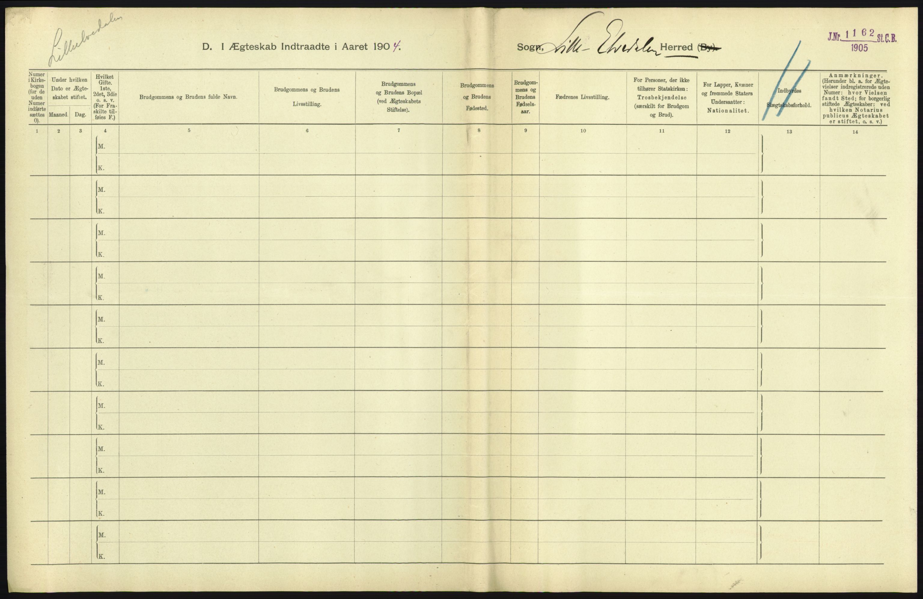 Statistisk sentralbyrå, Sosiodemografiske emner, Befolkning, AV/RA-S-2228/D/Df/Dfa/Dfab/L0005: Hedemarkens amt: Fødte, gifte, døde, 1904, p. 531