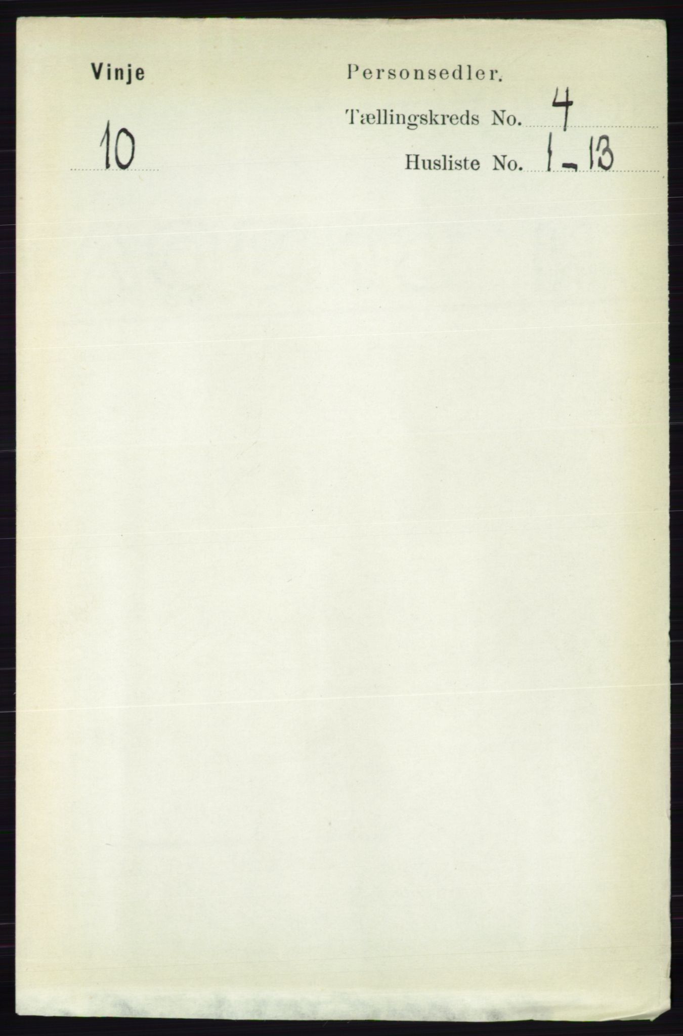 RA, 1891 census for 0834 Vinje, 1891, p. 920