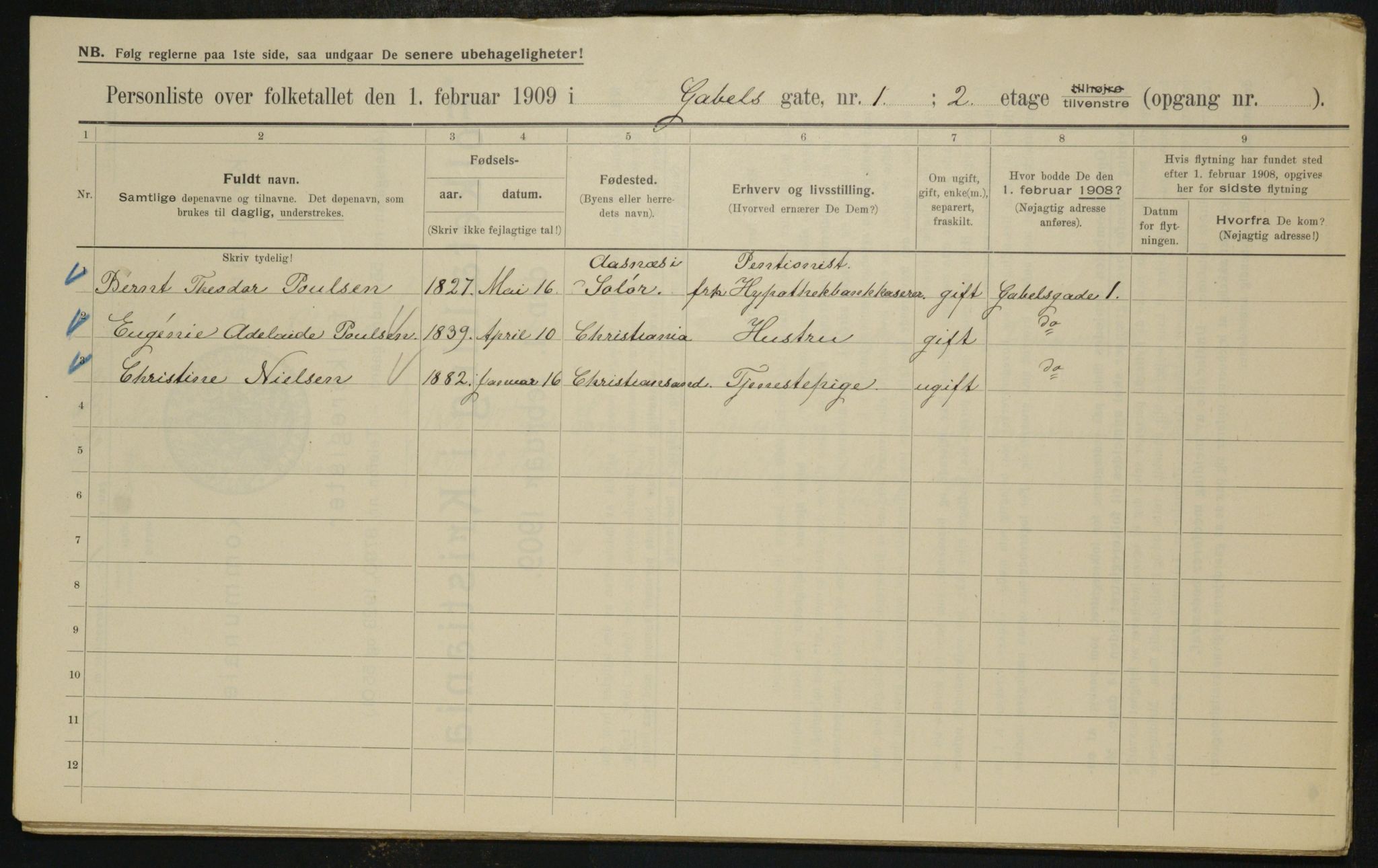 OBA, Municipal Census 1909 for Kristiania, 1909, p. 25925