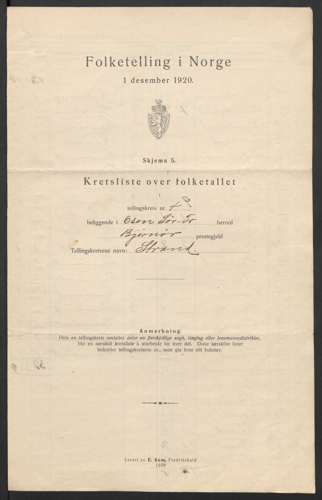 SAT, 1920 census for Osen, 1920, p. 16