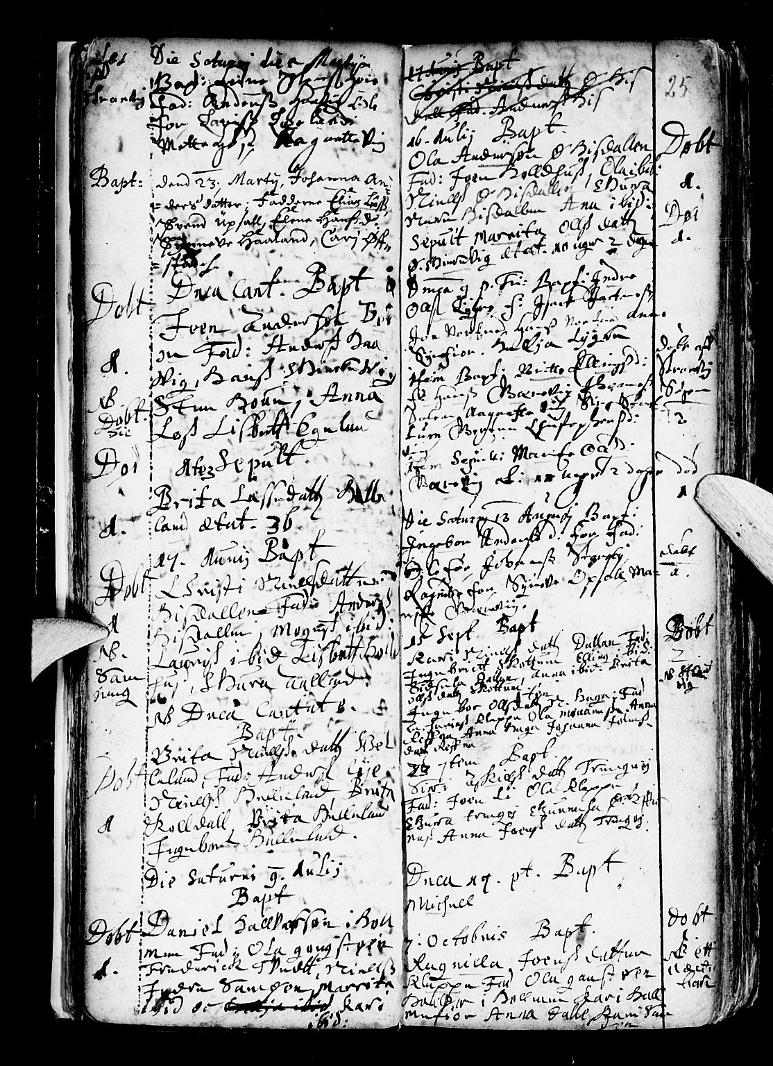 Os sokneprestembete, SAB/A-99929: Parish register (official) no. A 6, 1669-1719, p. 25