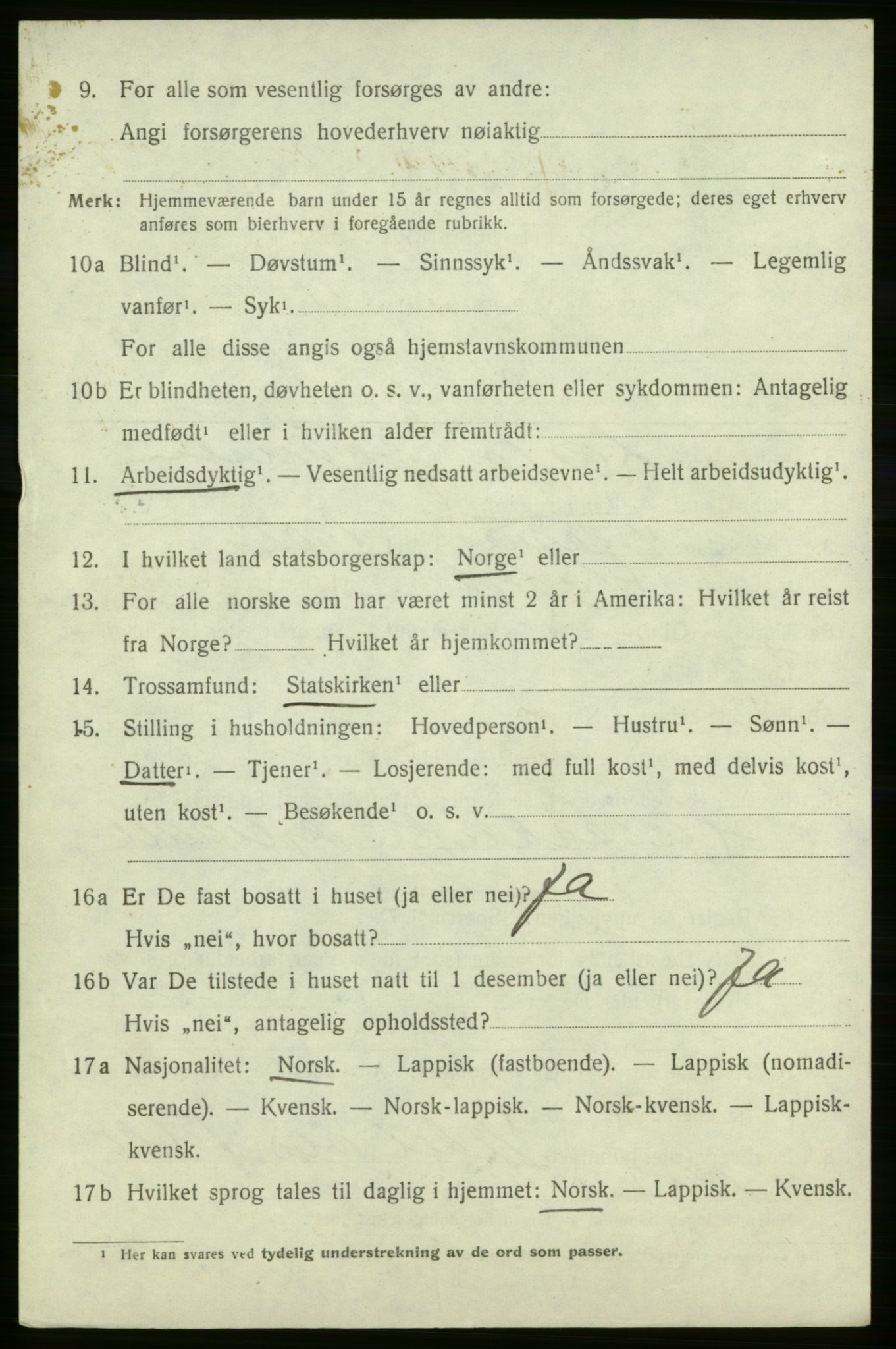 SATØ, 1920 census for Hasvik, 1920, p. 2346