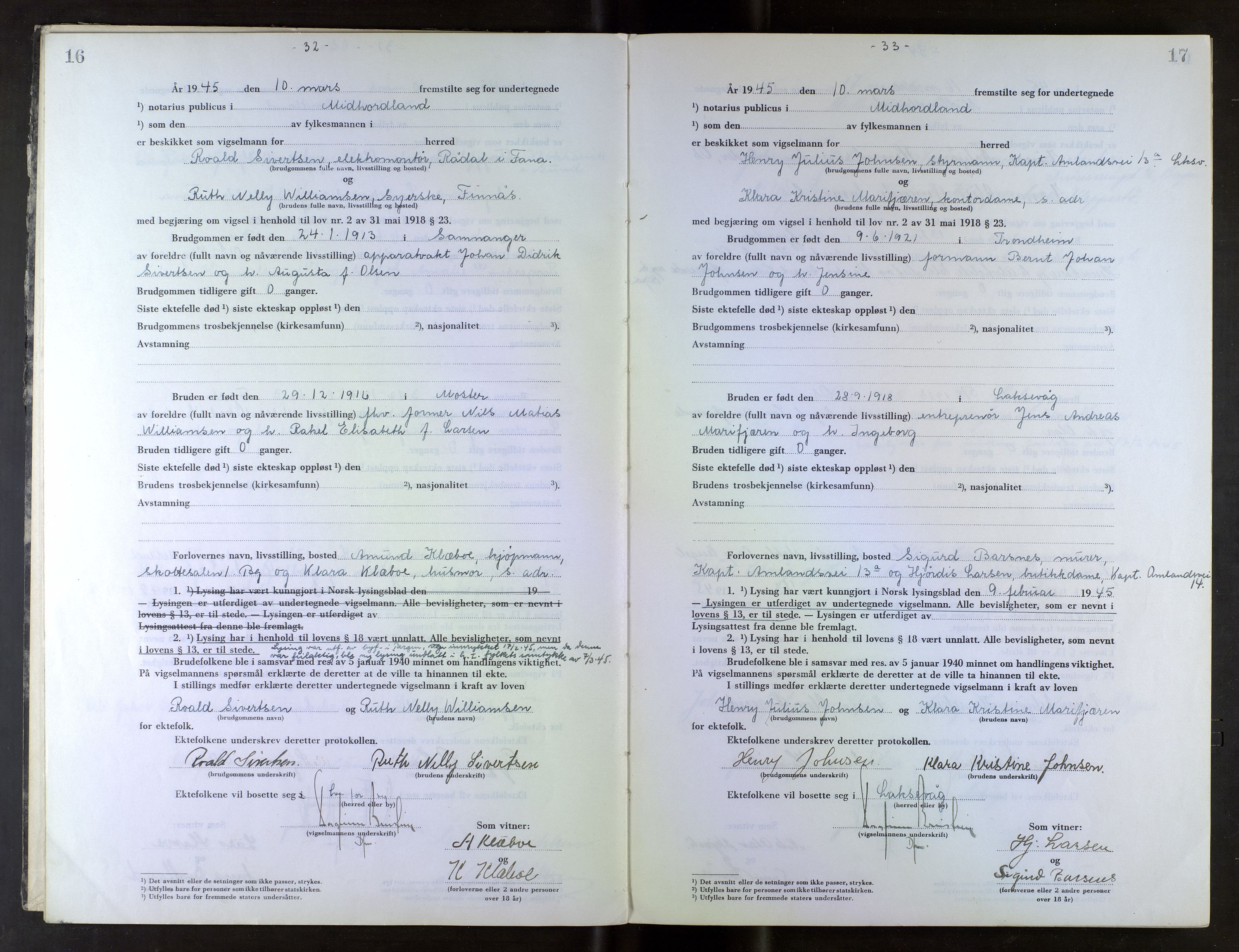 Midhordland sorenskriveri, AV/SAB-A-3001/1/M/Mc/Mca/L0007: Notarialbilag. Vigselbøker, 1945-1948, p. 16-17