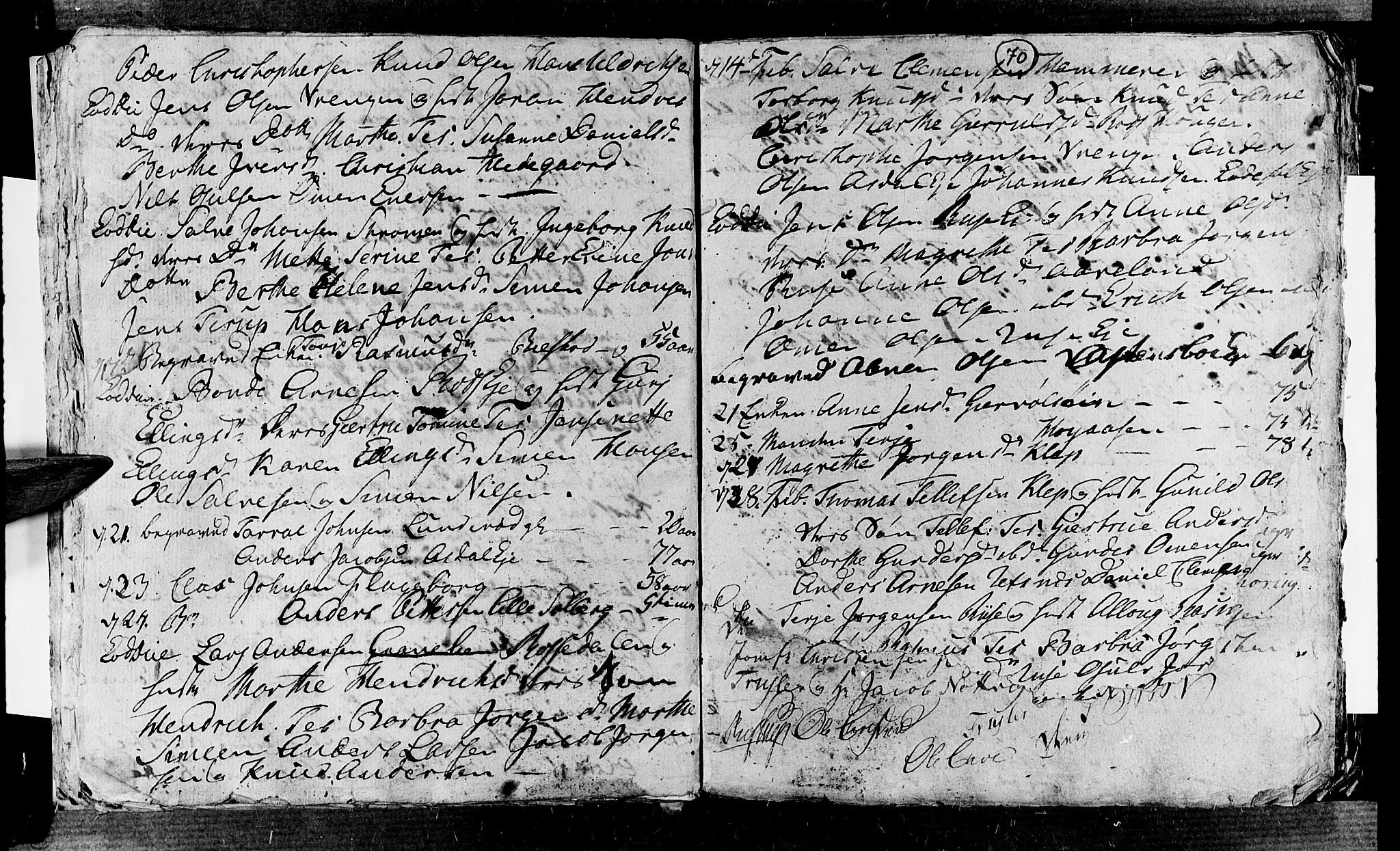 Øyestad sokneprestkontor, SAK/1111-0049/F/Fb/L0002: Parish register (copy) no. B 2, 1795-1807, p. 70