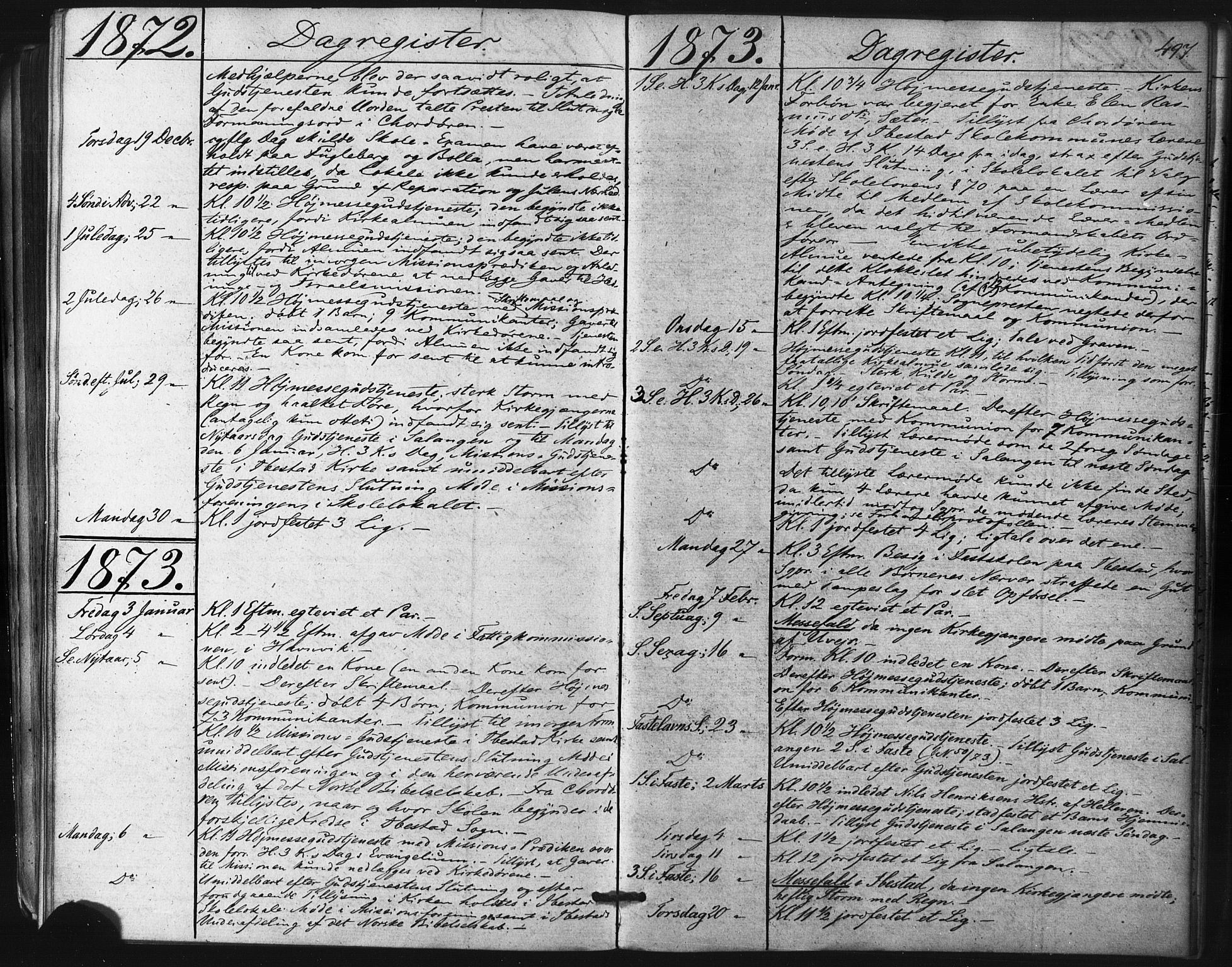 Ibestad sokneprestembete, SATØ/S-0077/H/Ha/Haa/L0010kirke: Parish register (official) no. 10, 1869-1879, p. 497