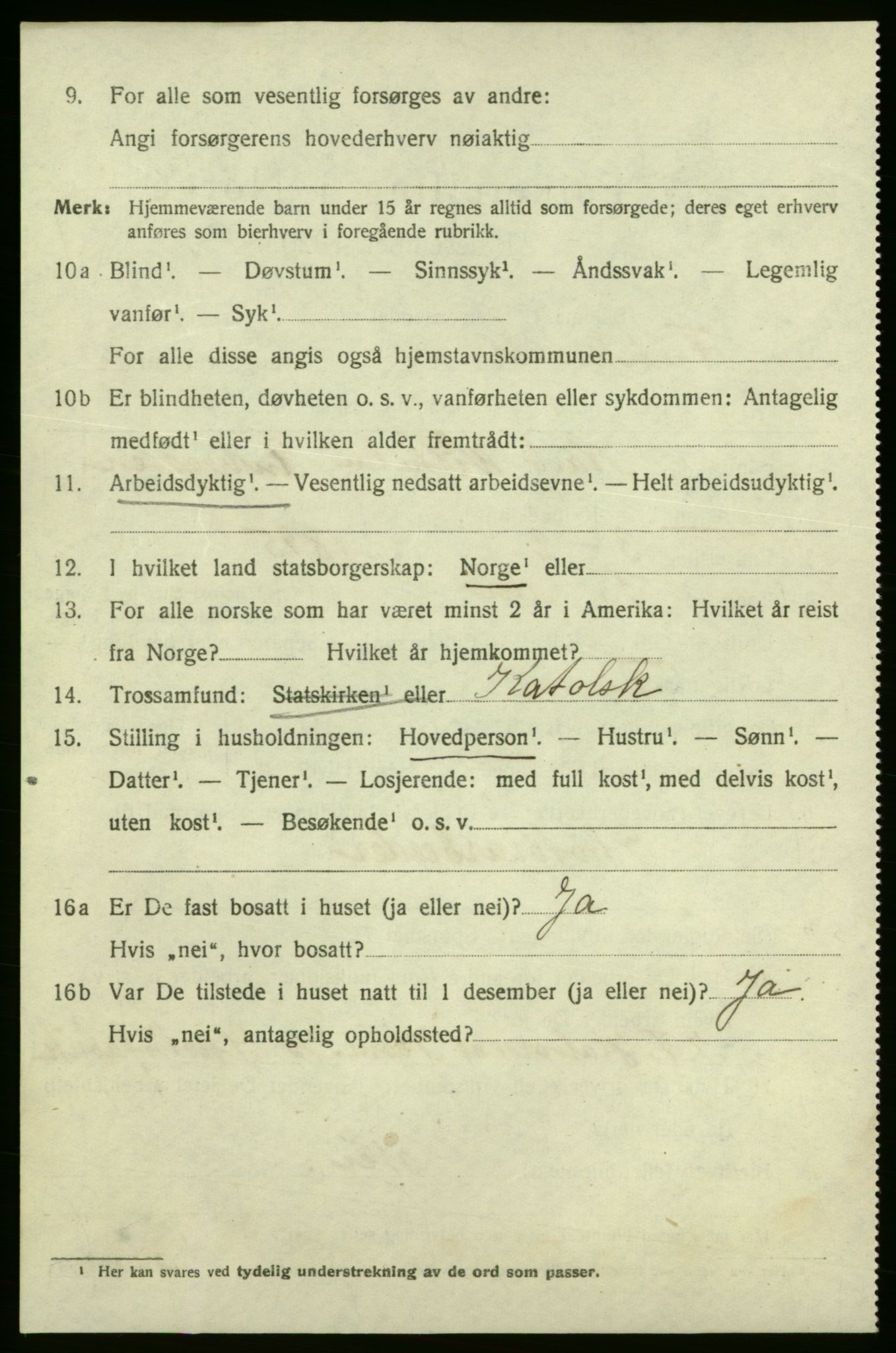 SAO, 1920 census for Fredrikshald, 1920, p. 10909