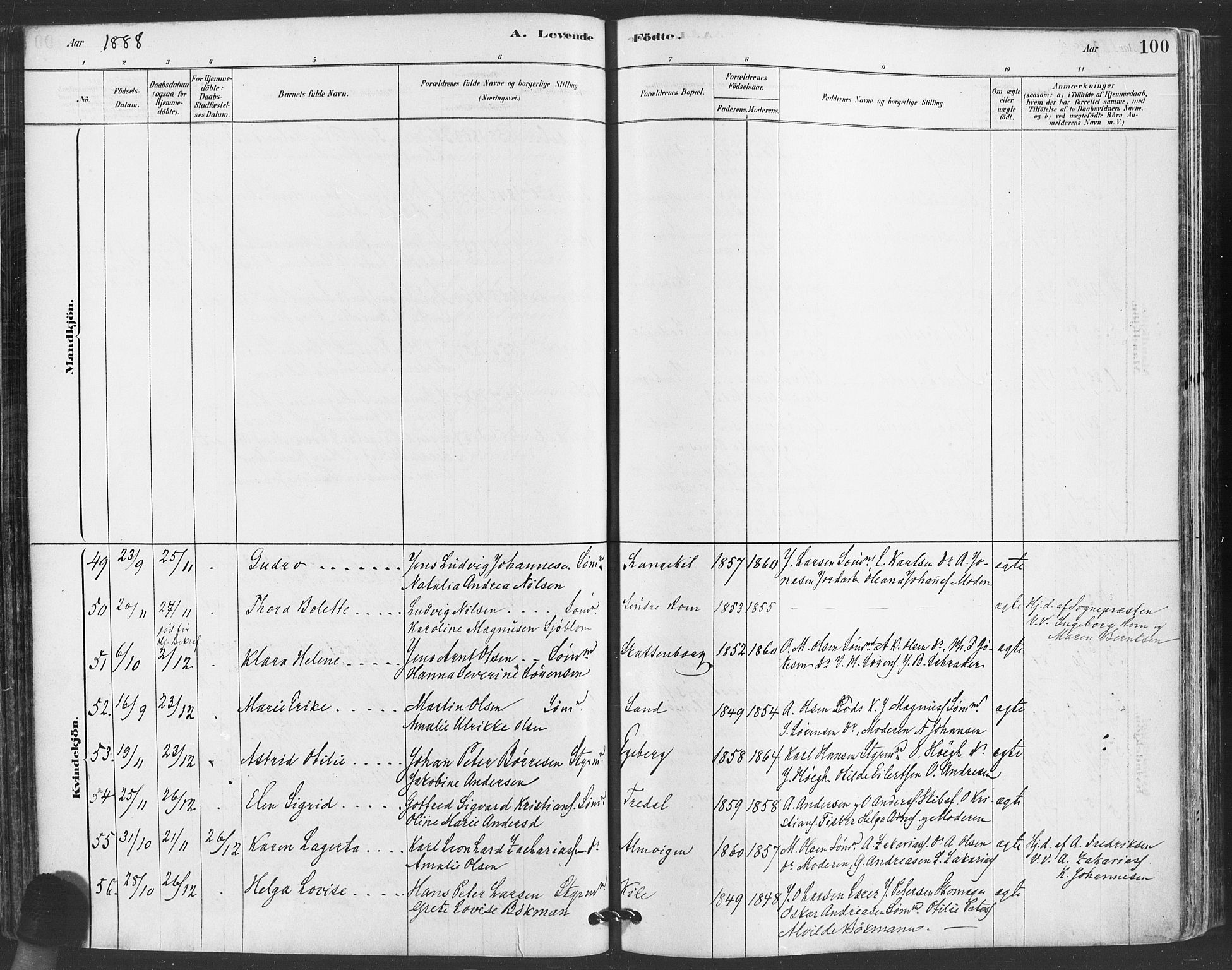 Hvaler prestekontor Kirkebøker, AV/SAO-A-2001/F/Fa/L0008: Parish register (official) no. I 8, 1878-1895, p. 100